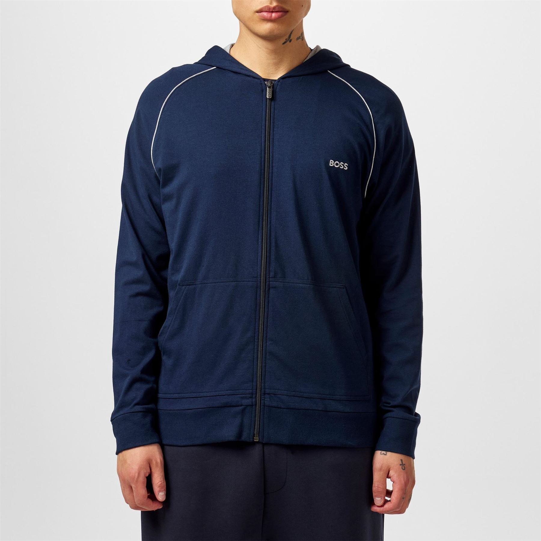 Boss BOSS Mix  And  Match Zipped Hoodie   Full Zip Closure