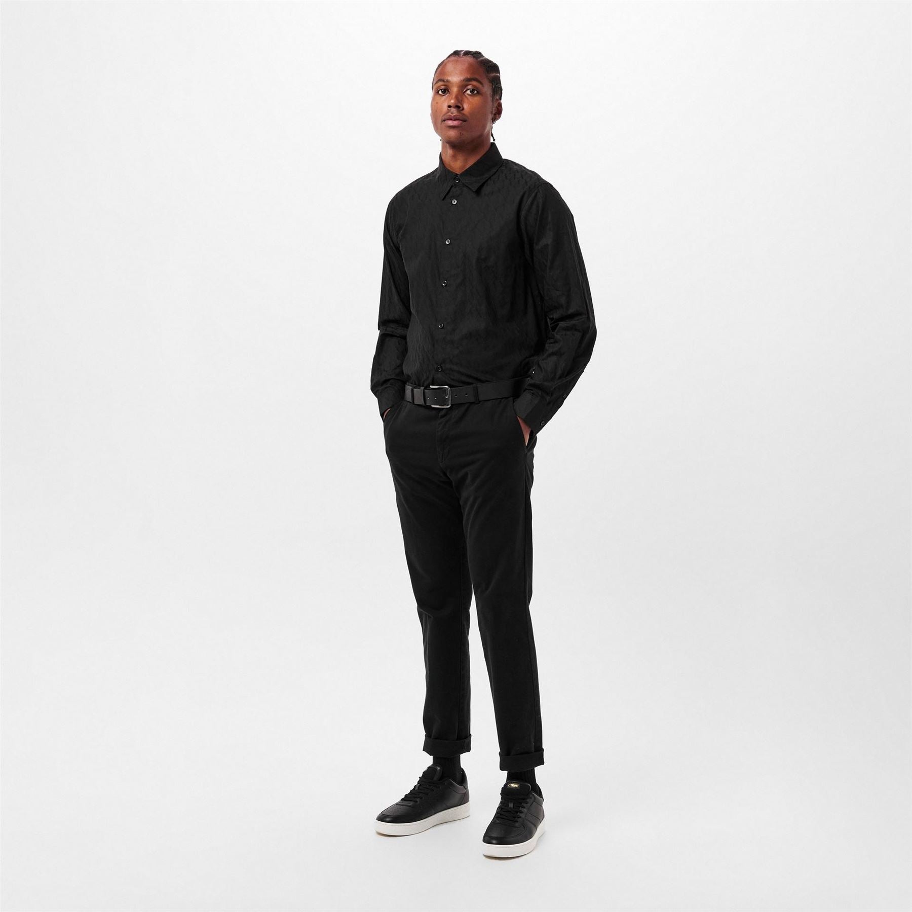 Armani Exchange Exchange Collared Neck Long Sleeve Shirt
