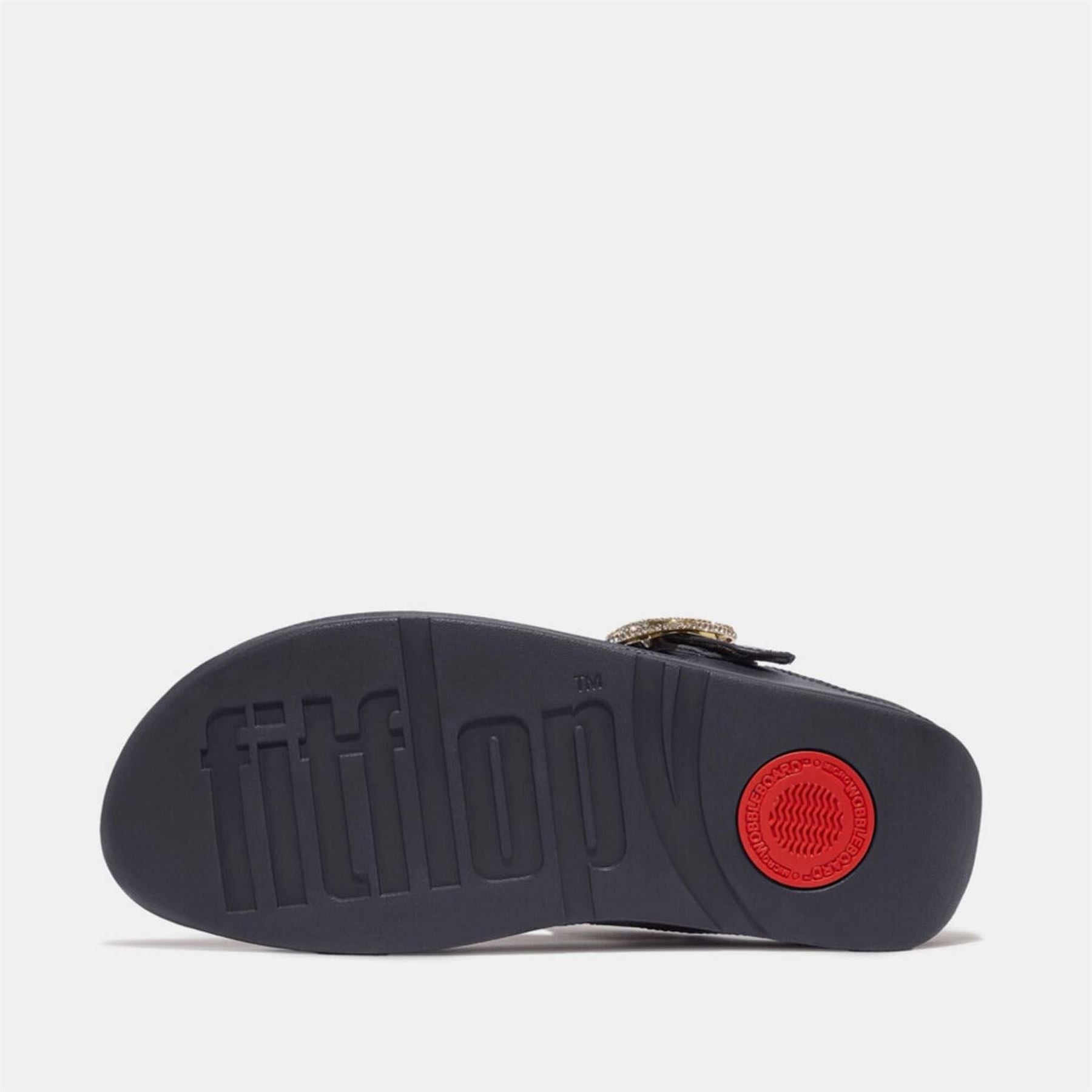 Fitflop Crystal Buckle Leather Toe Post Sandals