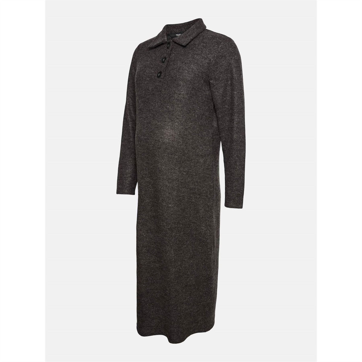Mamalicious Vmmebba Collared Neck Long Sleeve Midi Dress