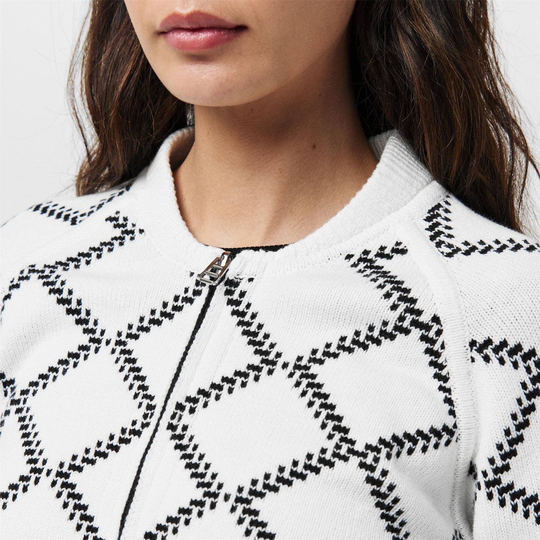 French Connection Reversible Check Relaxed Fit Sweater