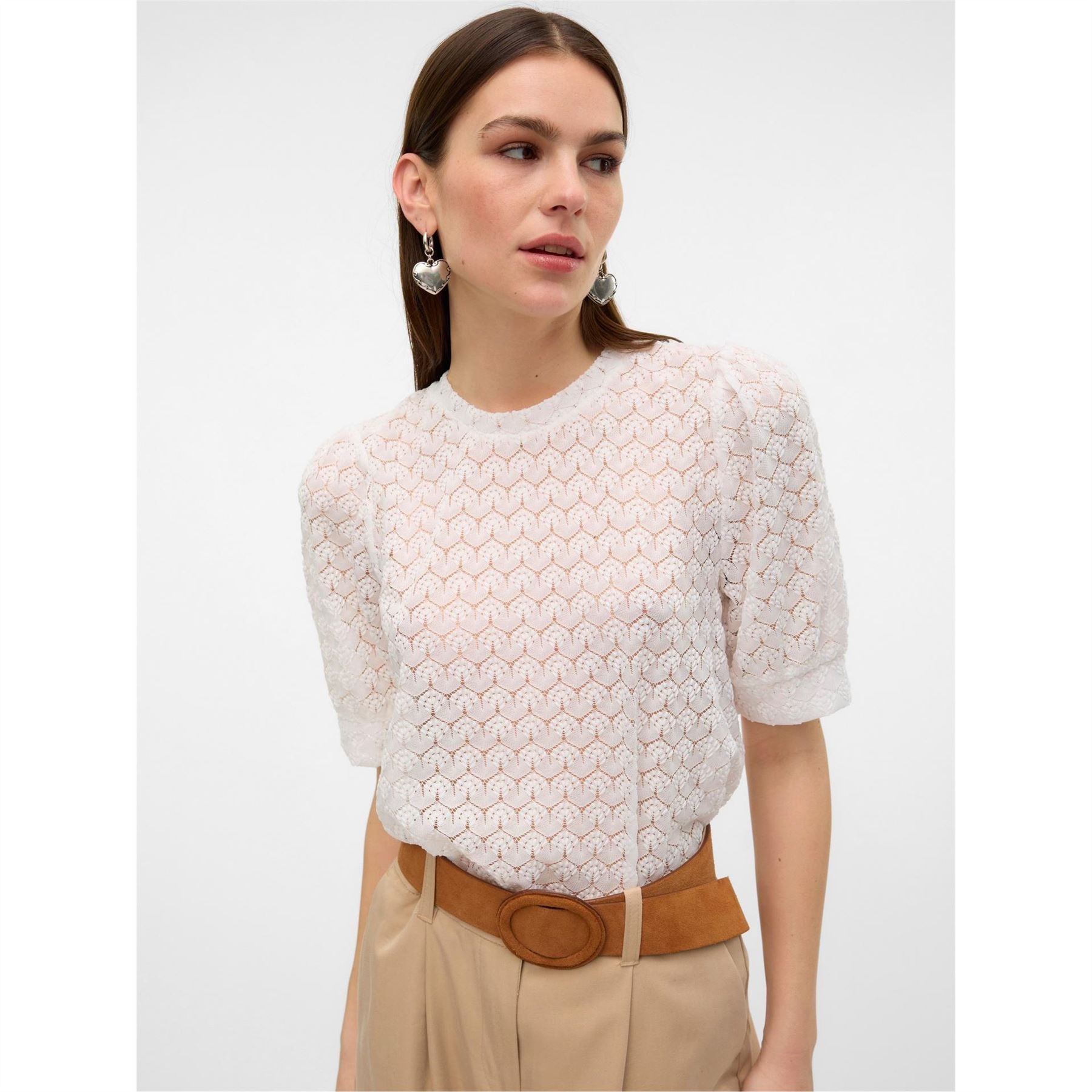 Vero Moda Crew Neck Regular Fit Long Sleeve Blouse