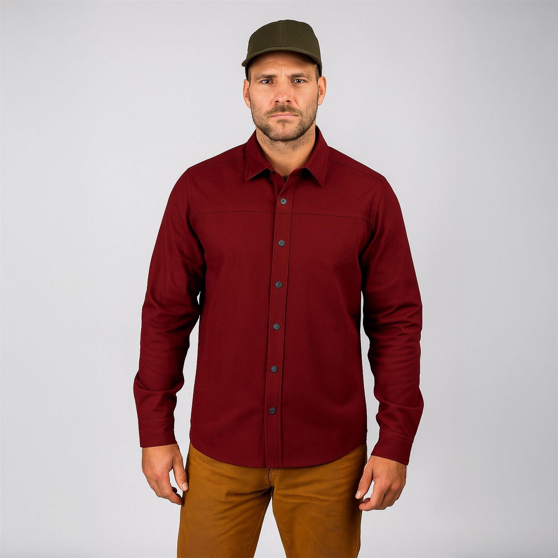 Roamers and Seekers Collared Neck Long Sleeve Shirt with Chest Pocket