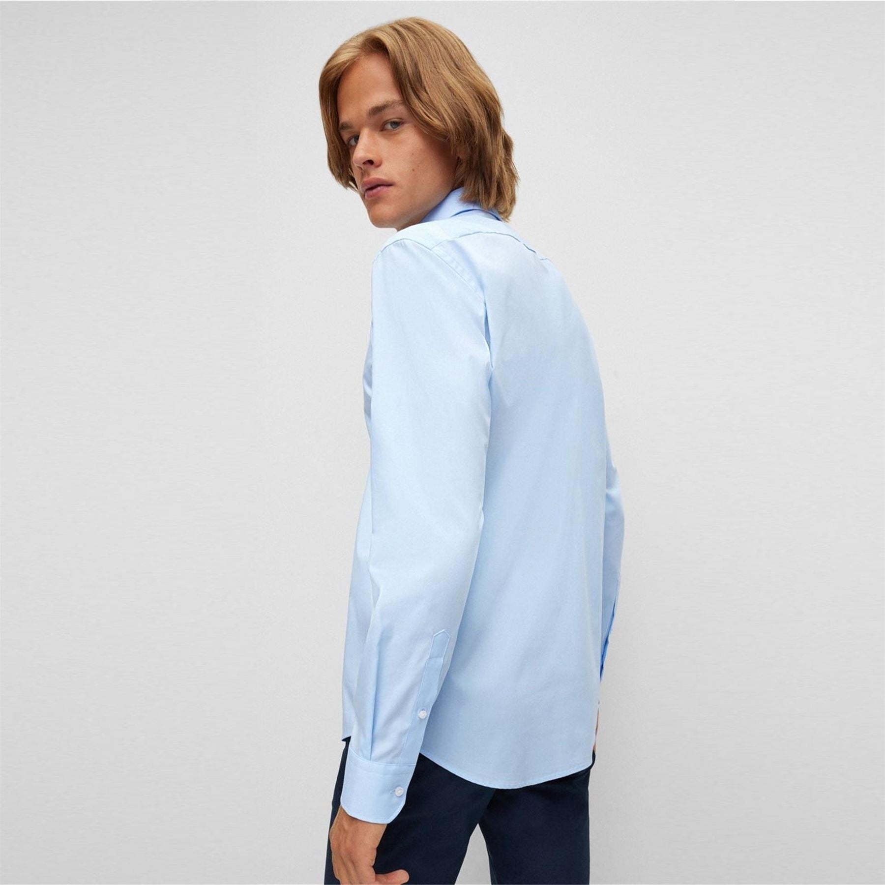 Boss Joe Collared Neck Point Collar Long Sleeve Shirt