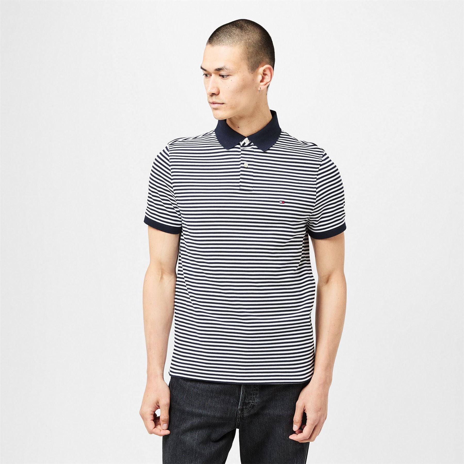 Tommy Hilfiger Stripe Piqué Short Sleeve Polo Shirt