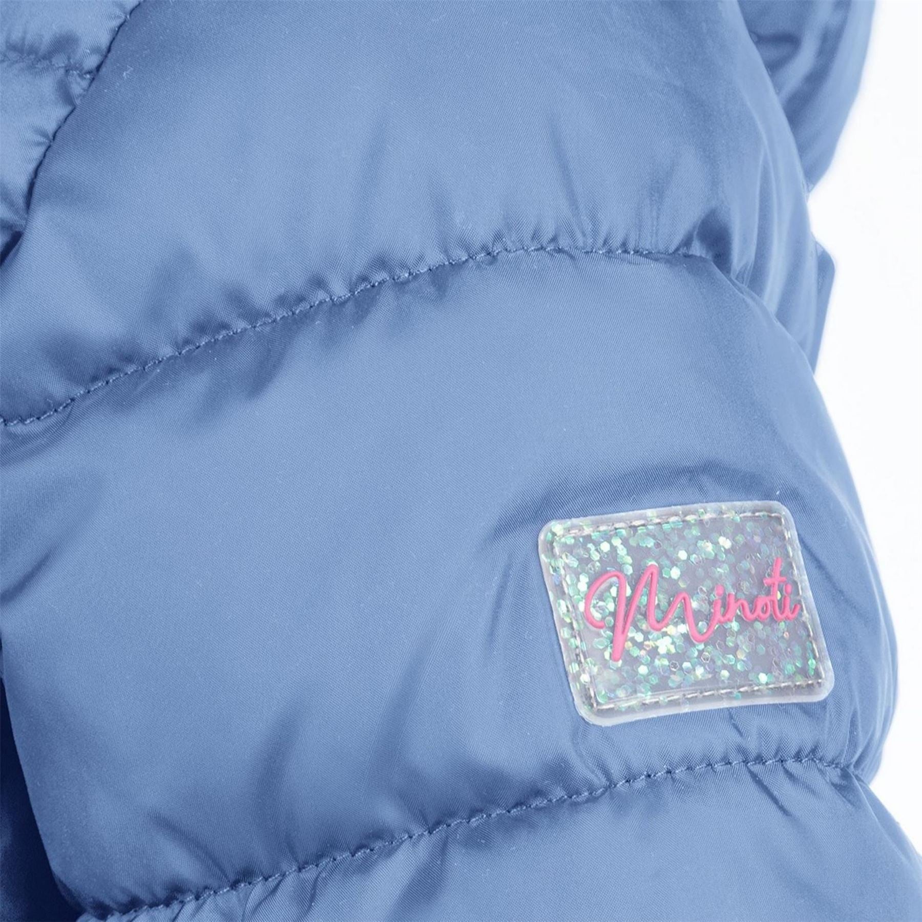 Minoti Girls Quilted Jacket With Detachable Hood Blue