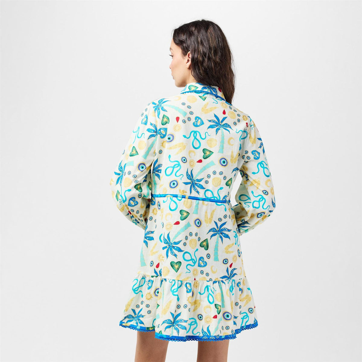 Never Fully Dressed Charms Savannah Structured Metal Accent Shirt Dress