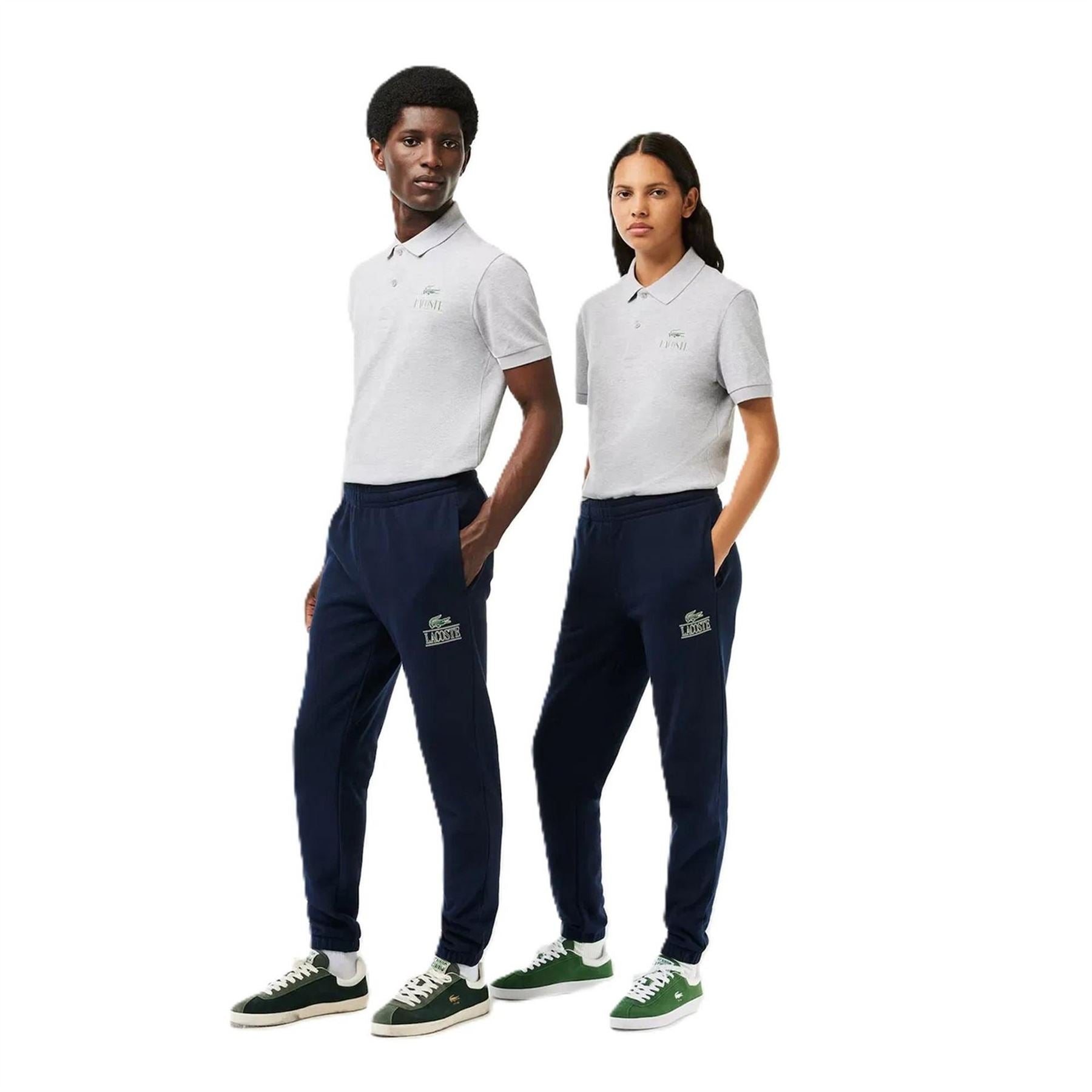 Lacoste Signature Print Closed Hem Fleece Joggers