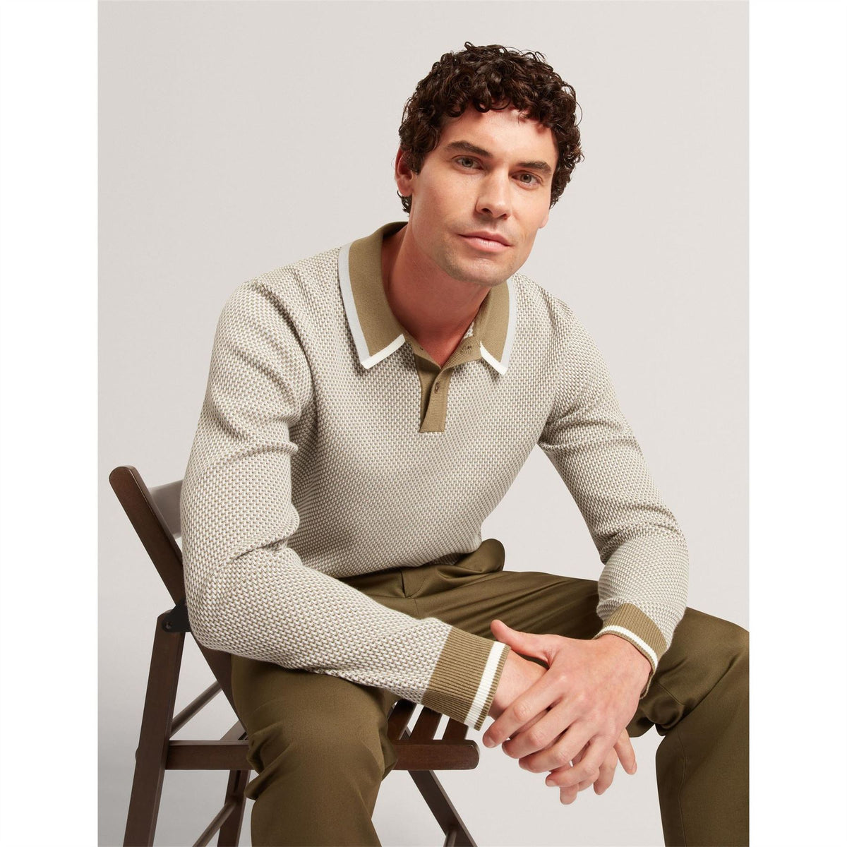 Ted Baker Ls Waffle Polo Sn71