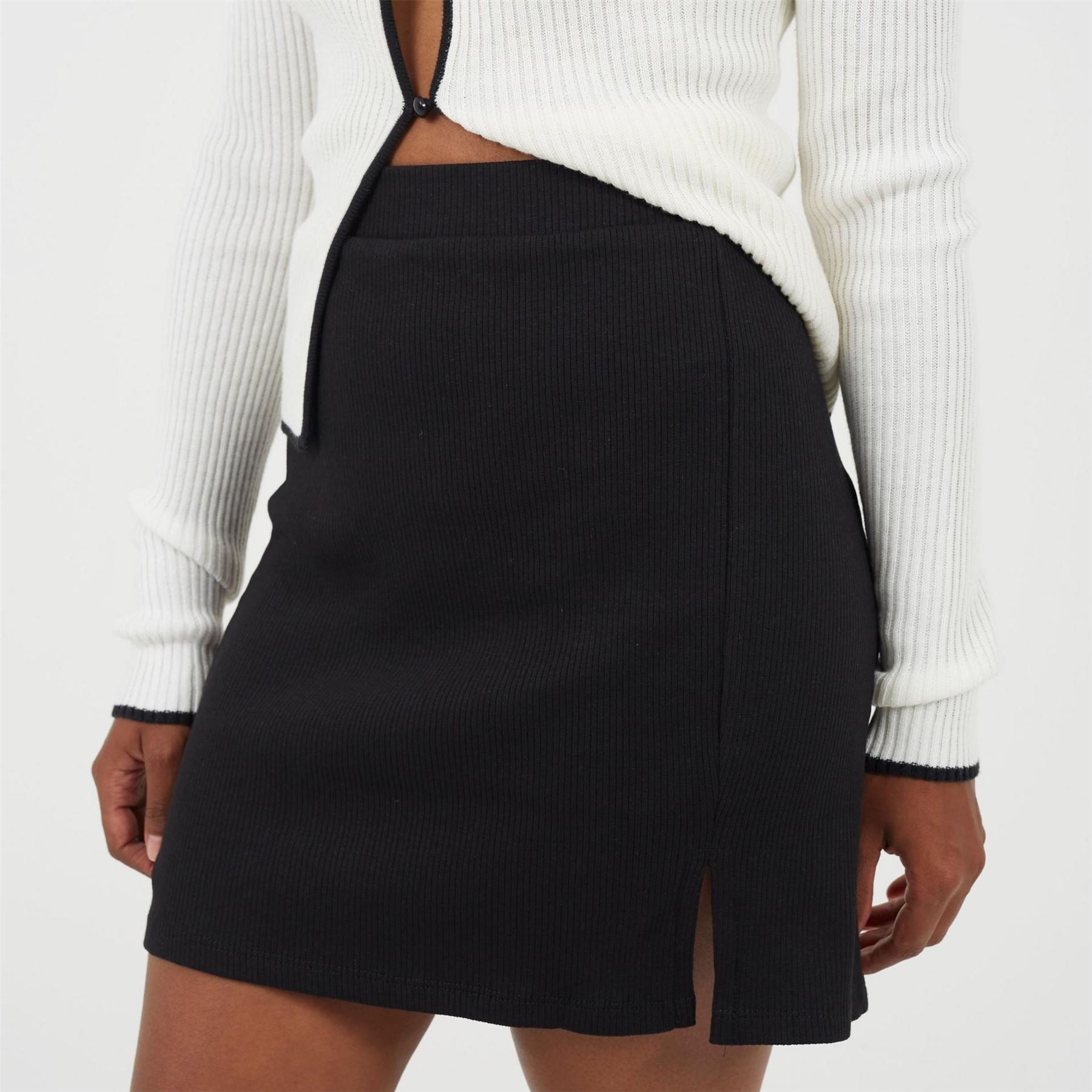 Brave Soul Womens Mini Skirt With Split Hem Detail