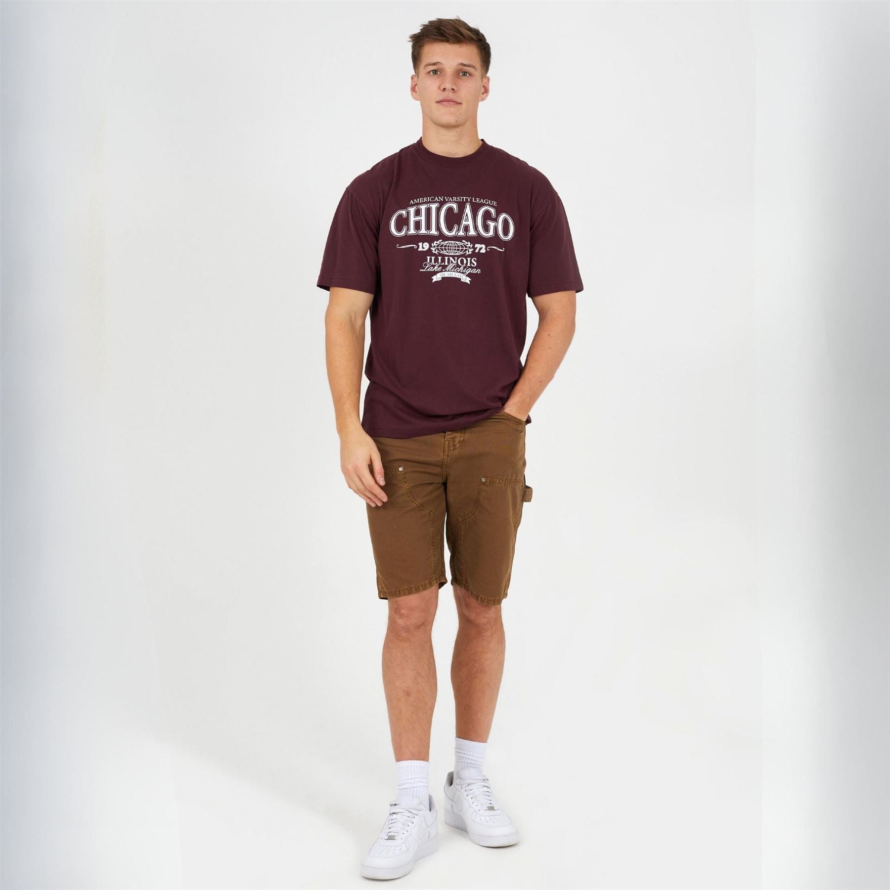 Brave Soul Loose Fit Carpenter Woven Tracksuit Shorts