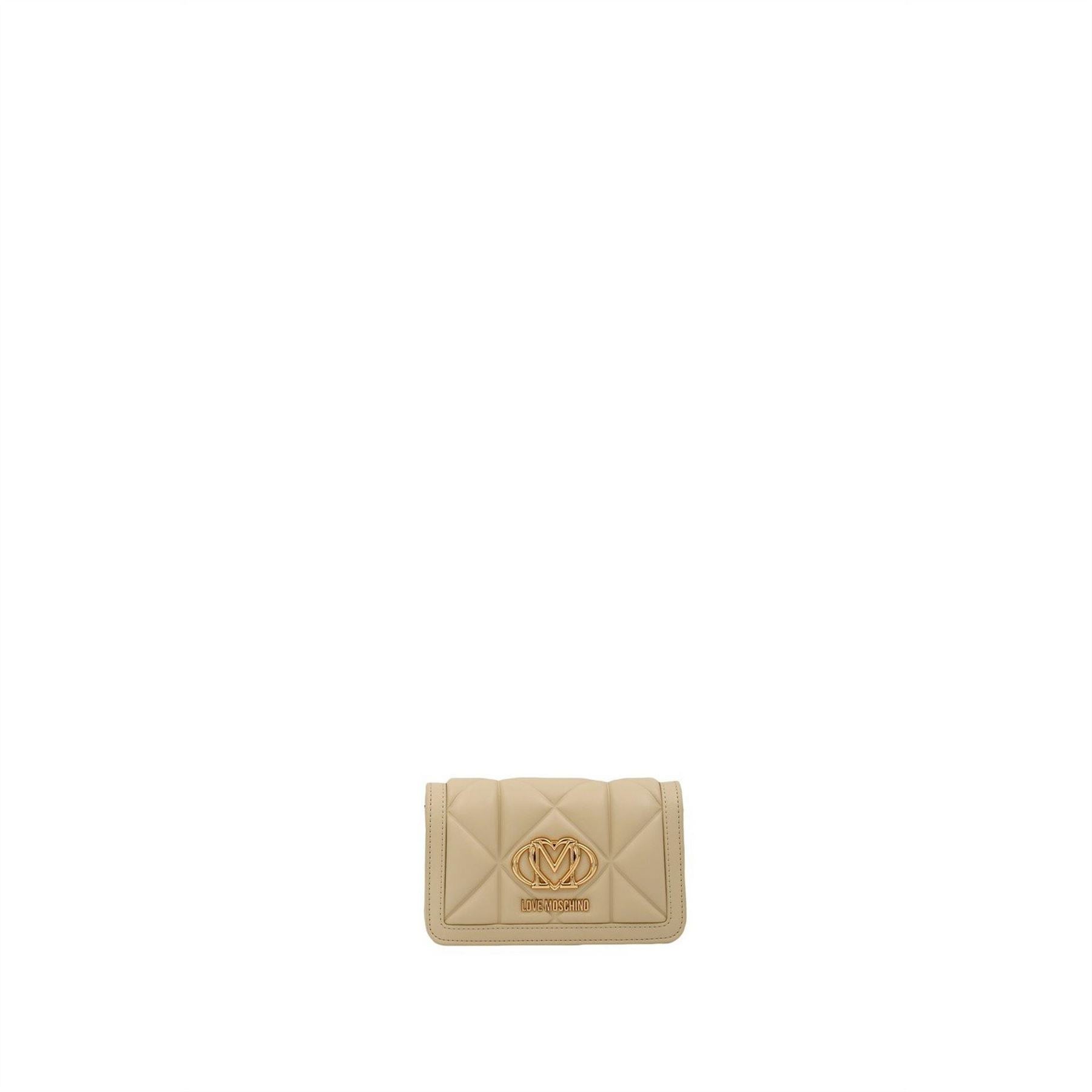 Love Moschino Geometric Patterned Quilt Wallet on Chain Clutch