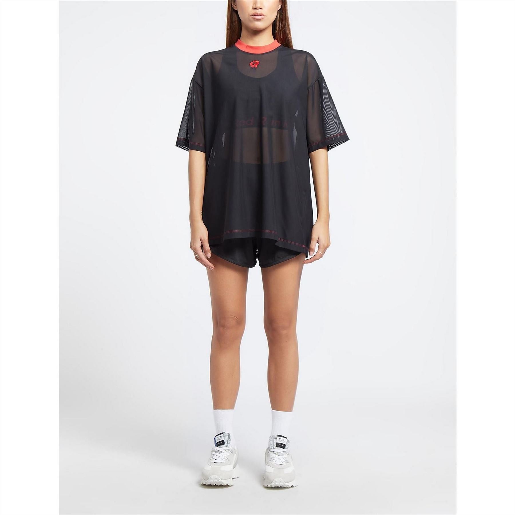 Red Run Oversized Net T-Shirt