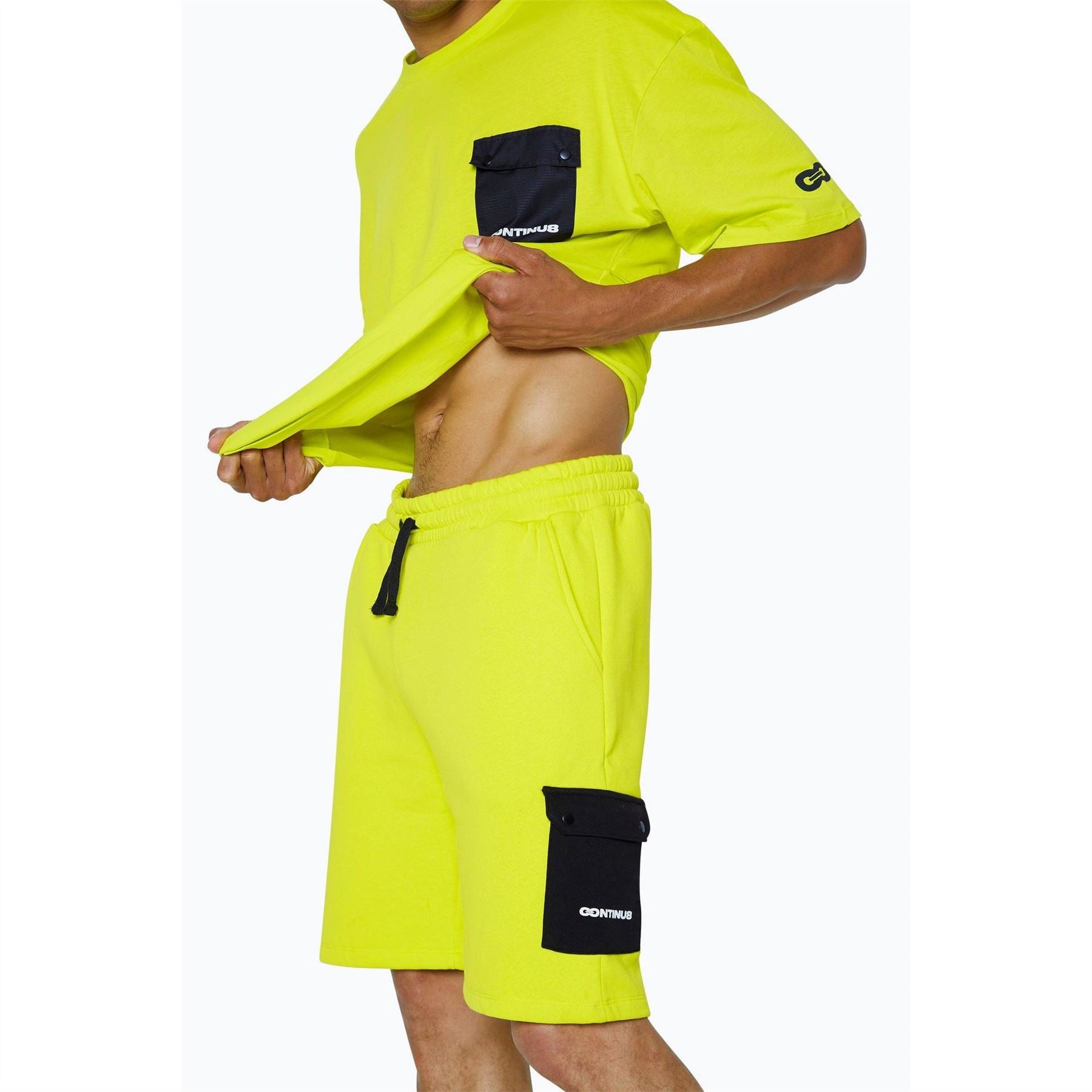 Hype Cargo Solid Patterned Shorts