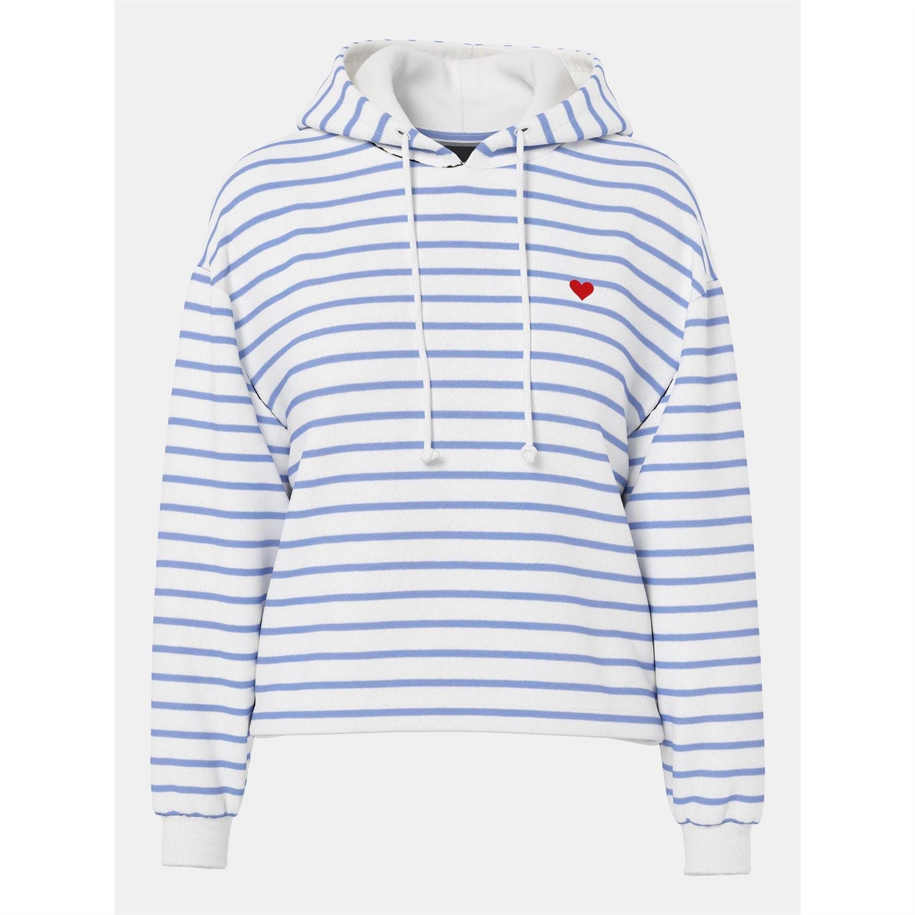 Pieces Hooded Striped Long Sleeve Sweatshirt with Drawstring