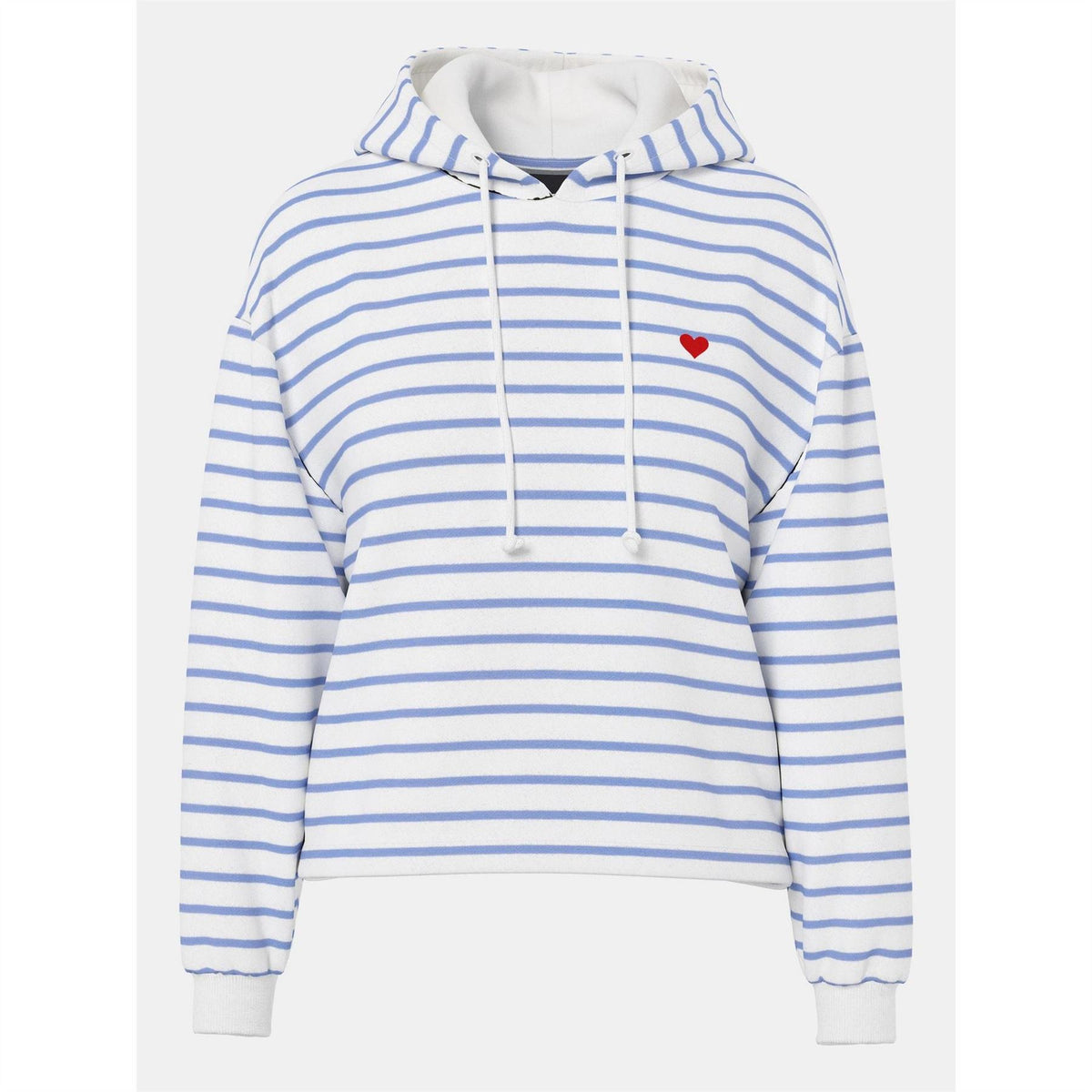Pieces Hooded Striped Long Sleeve Sweatshirt with Drawstring