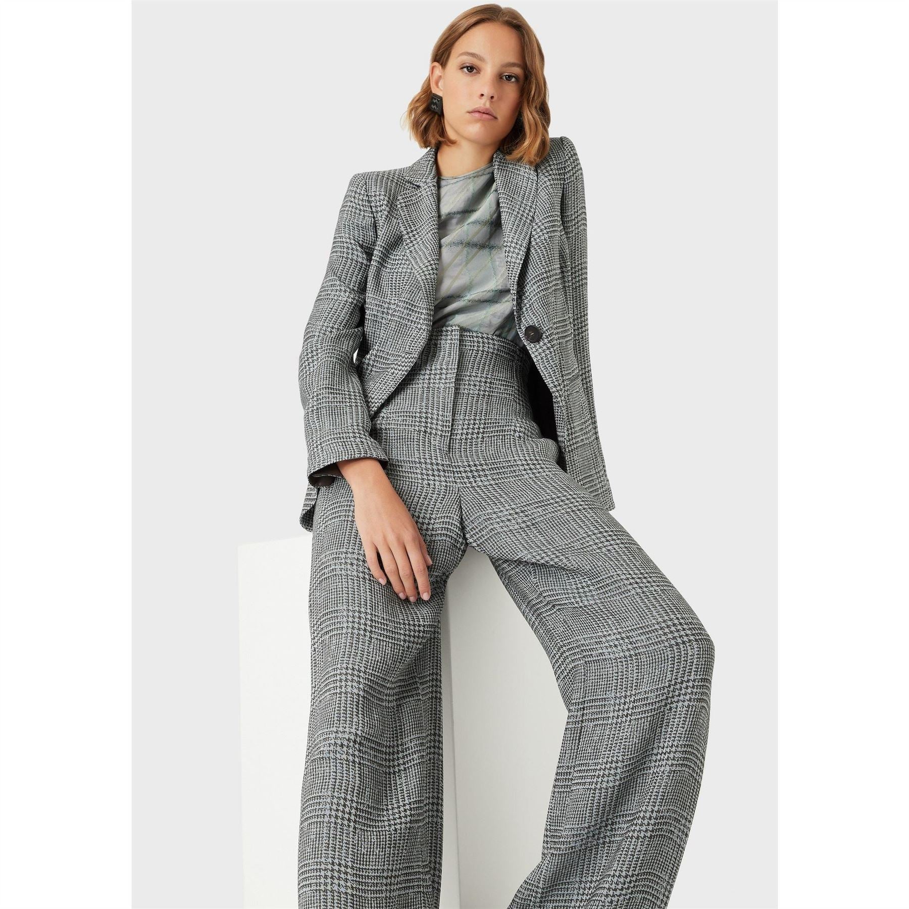 Emporio Armani Fine Knit Zip Up Wide Leg Trousers