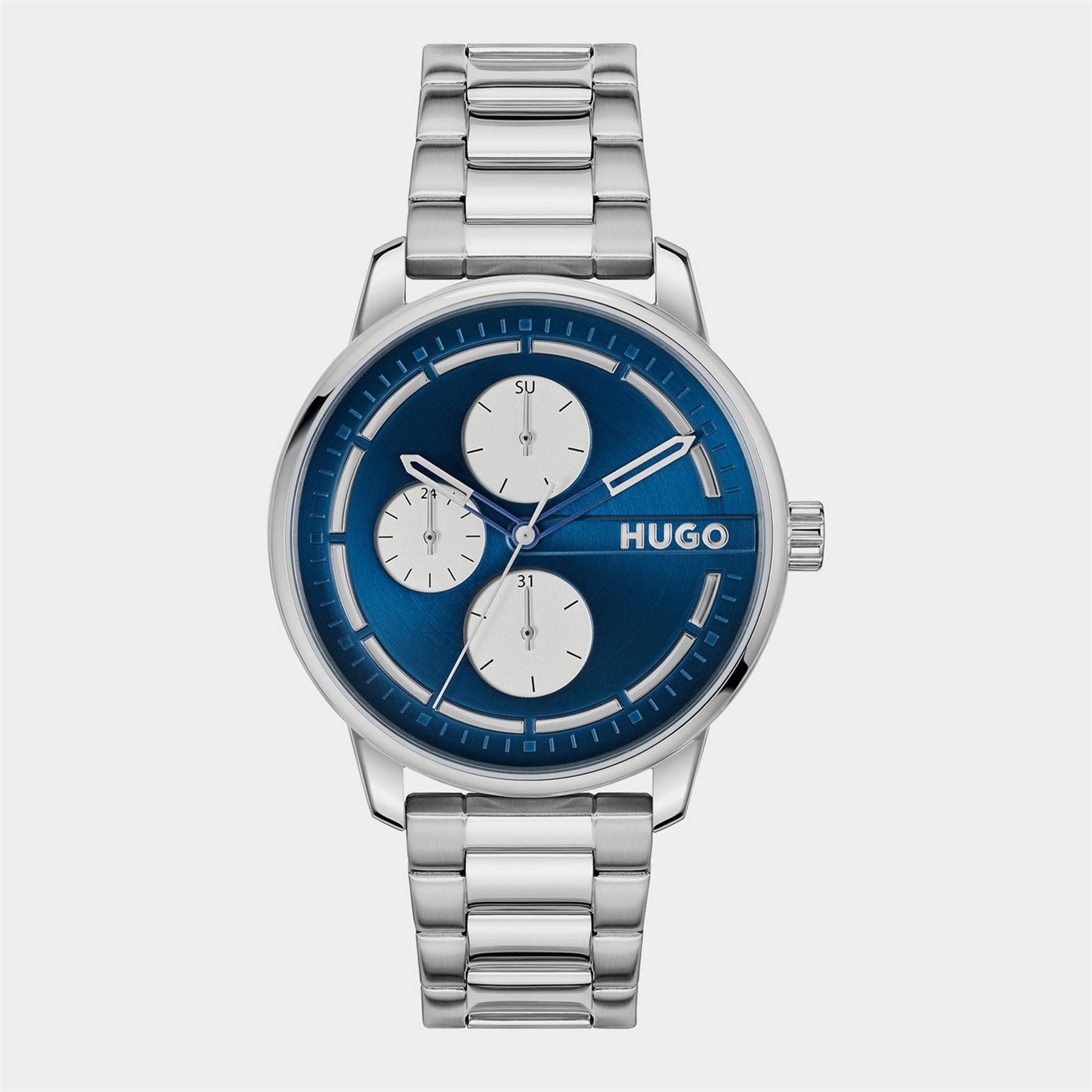 Hugo Stamp 44mm Multifunction Watch Mens