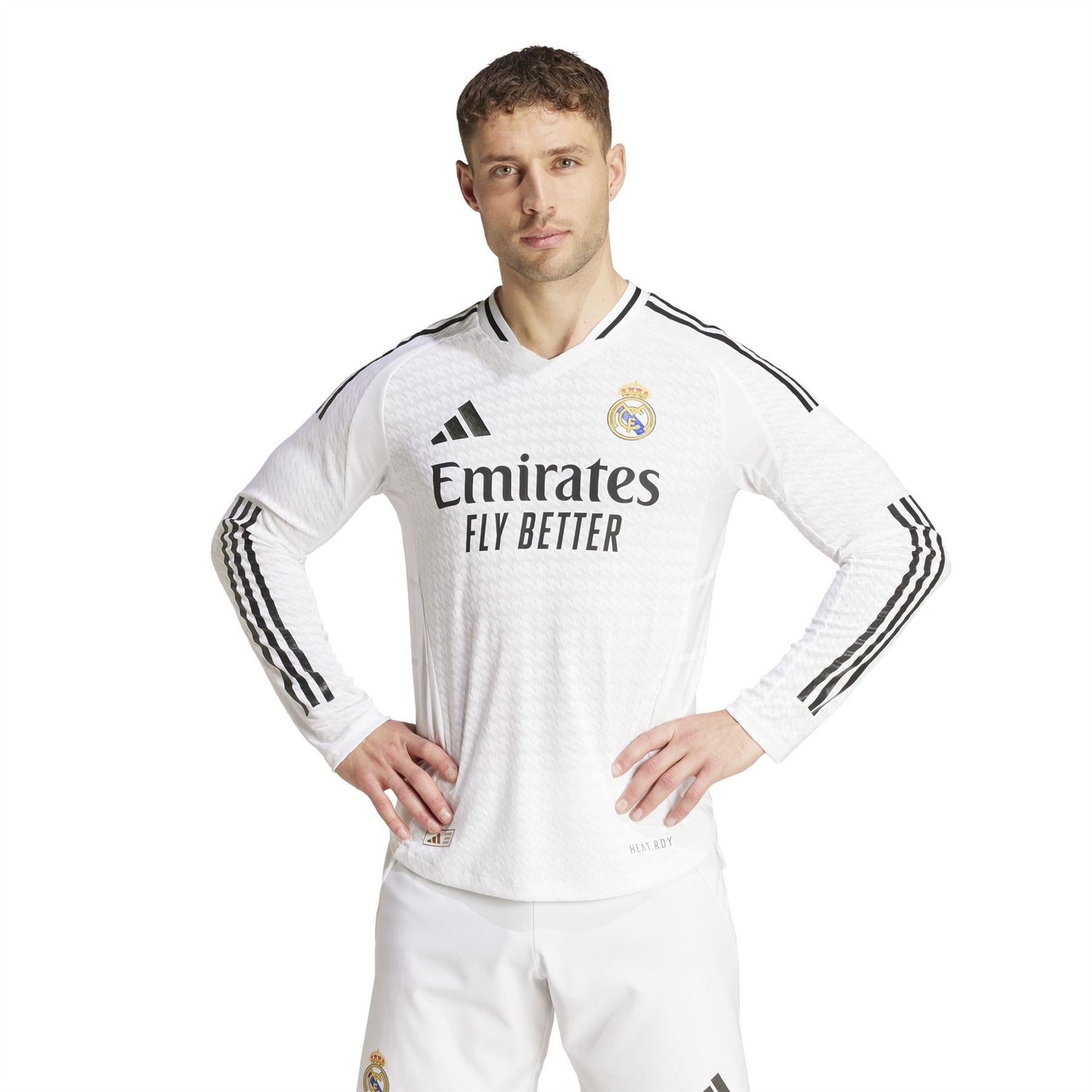 adidas Real Madrid Authentic Long Sleeve Home Shirt 24 25