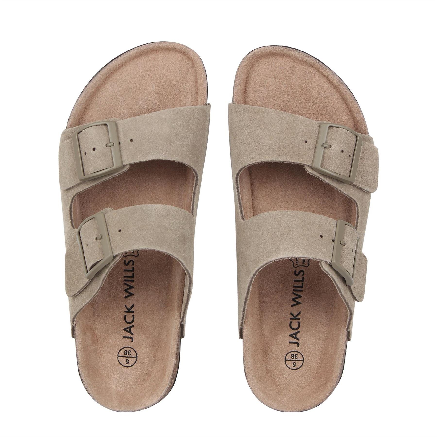Jack Wills Cork Strap Open Toe Slide Sandals
