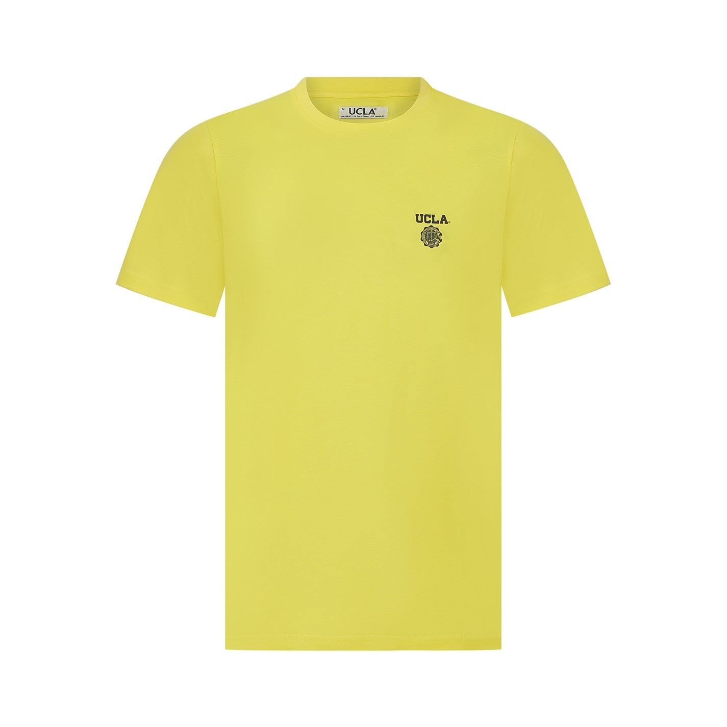 UCLA Logo Print Embroidered Regular Fit Short Sleeve Crew Neck T-Shirt