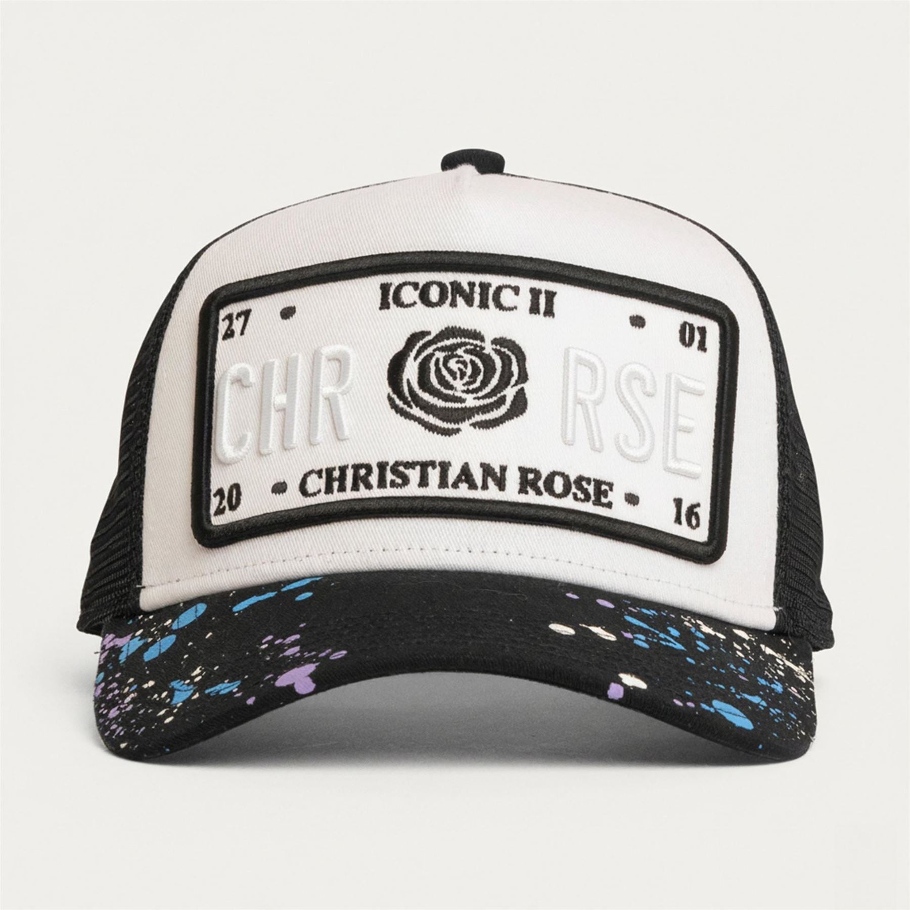 Christian Rose Iconic II Paint Splat Logo Trucker Cap