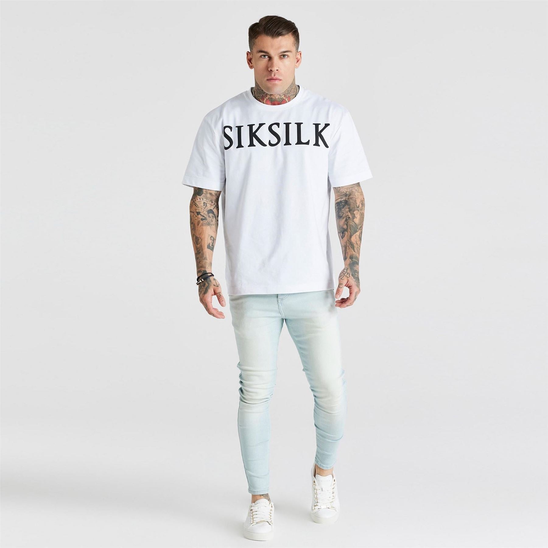 SikSilk Mens Distressed Skinny Jeans