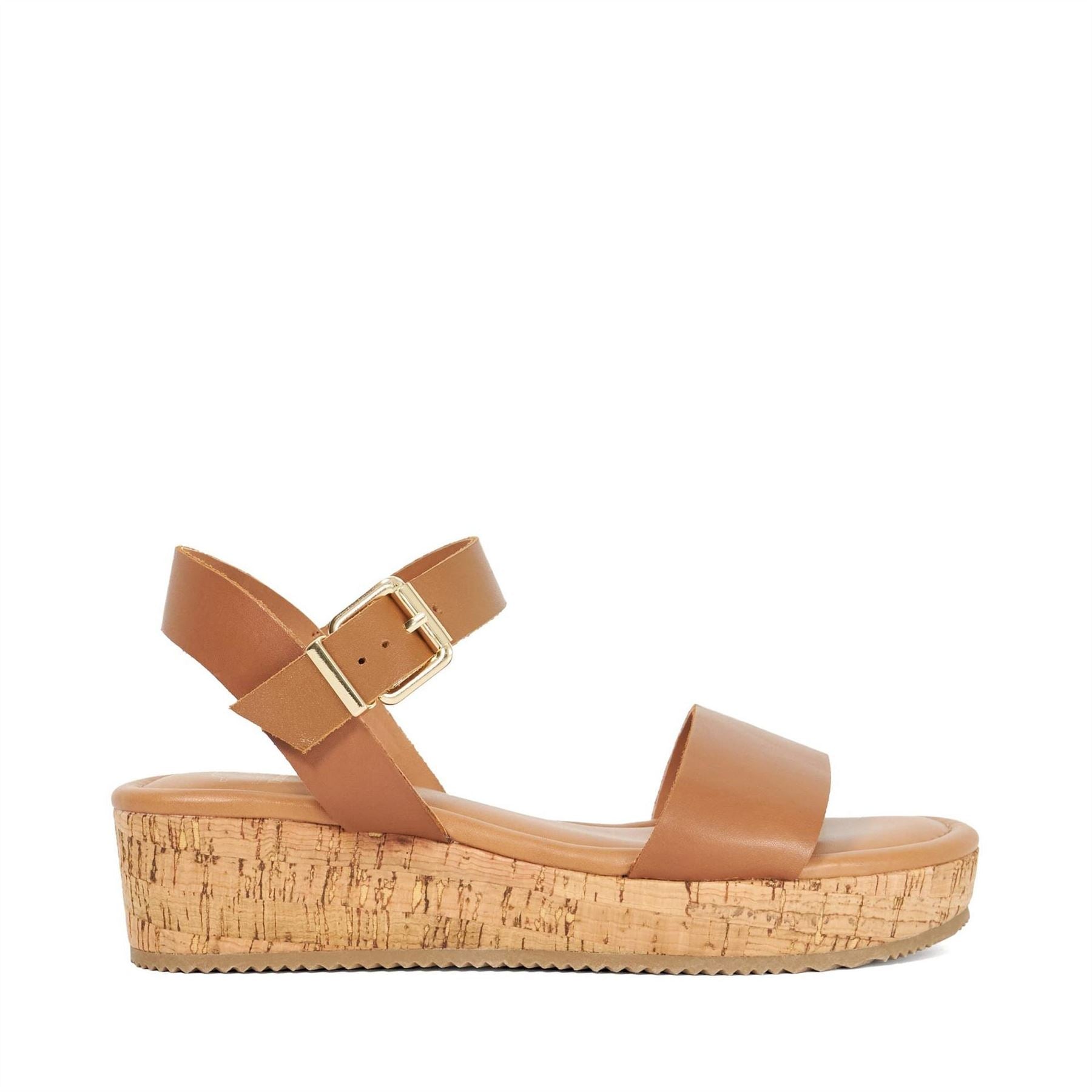 Dune London Lazered Leather Flatform Sandals