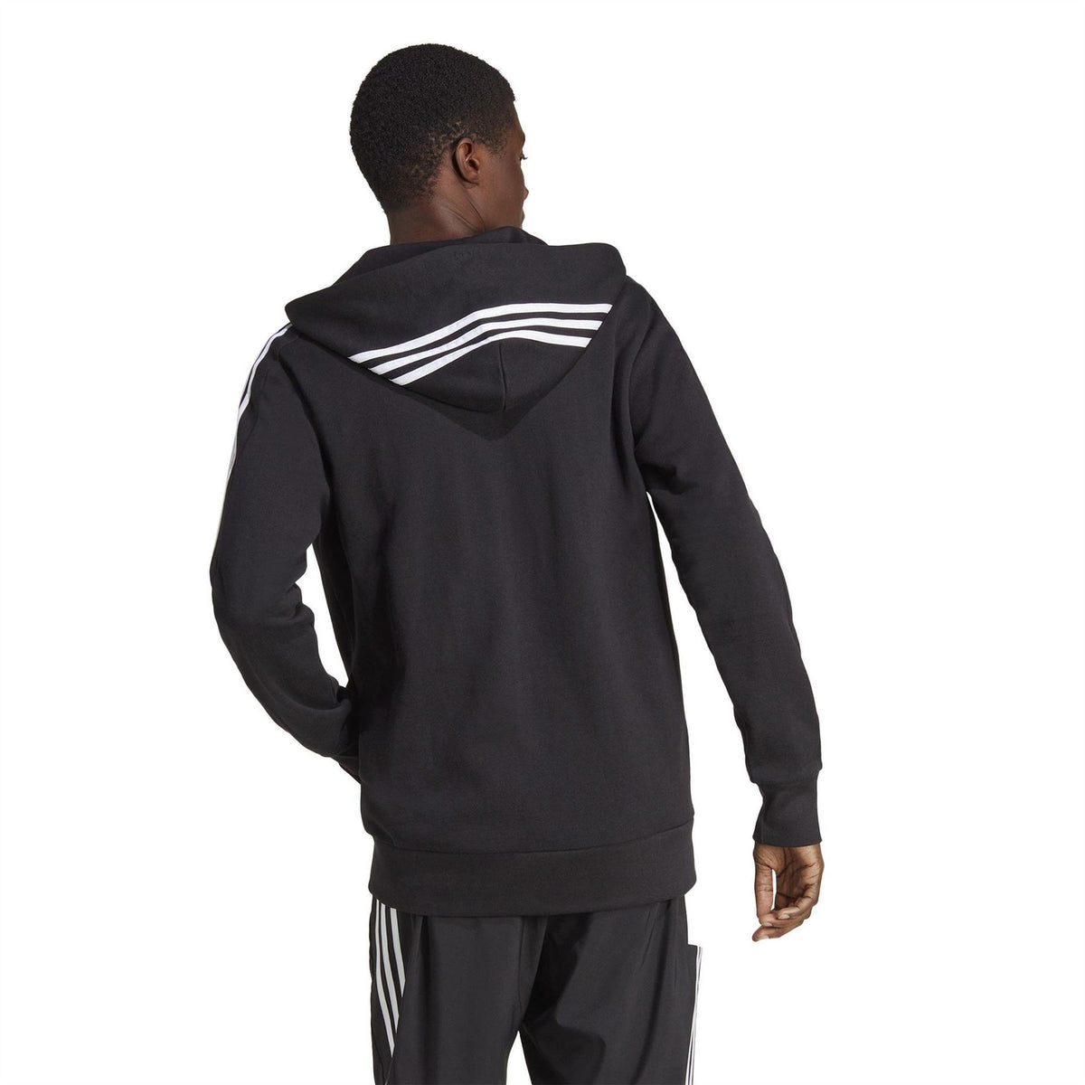 adidas Mens French Terry 3 Stripes Zip Hoodie