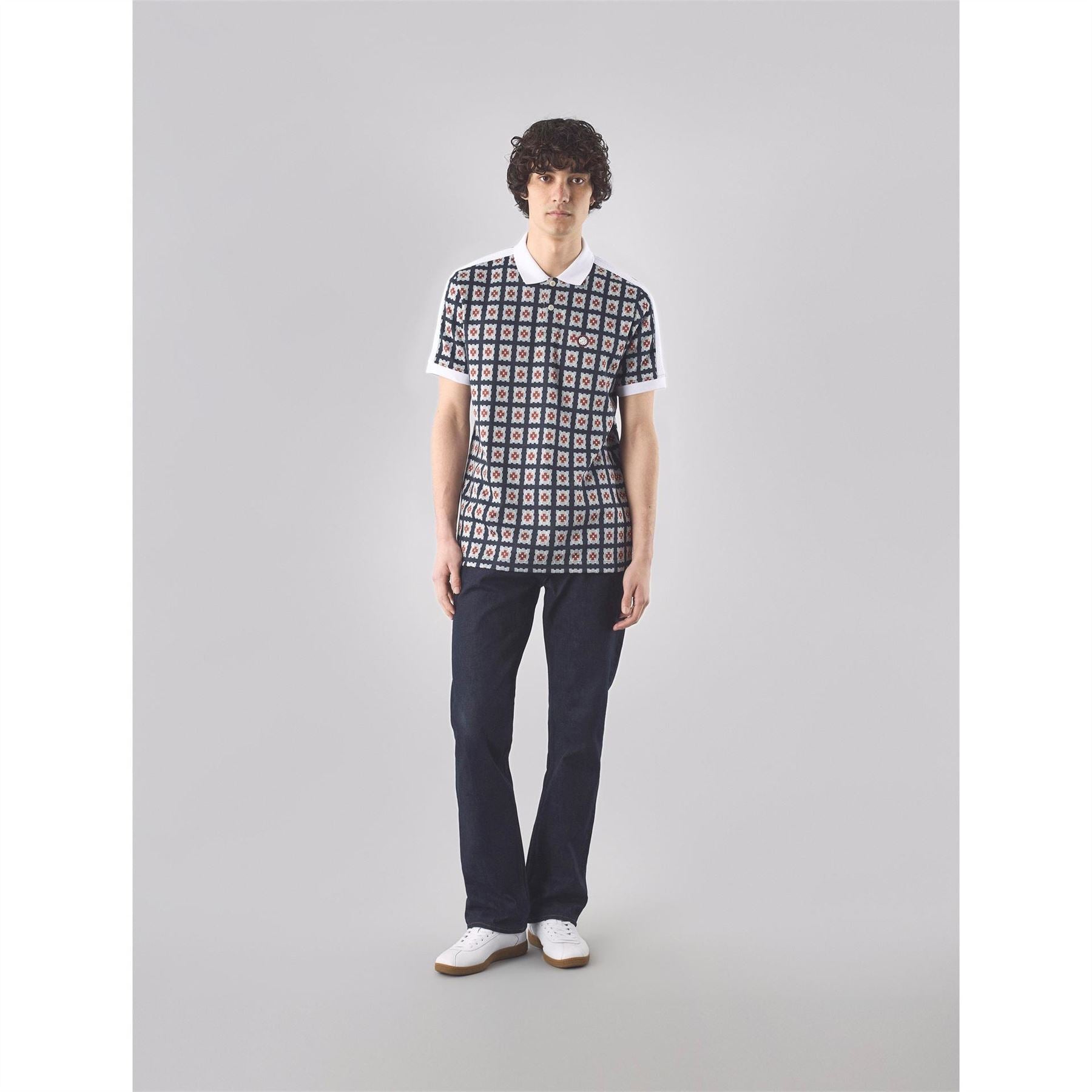 Pretty Green Pg Timperley Geo Short Sleeve Polo Shirt
