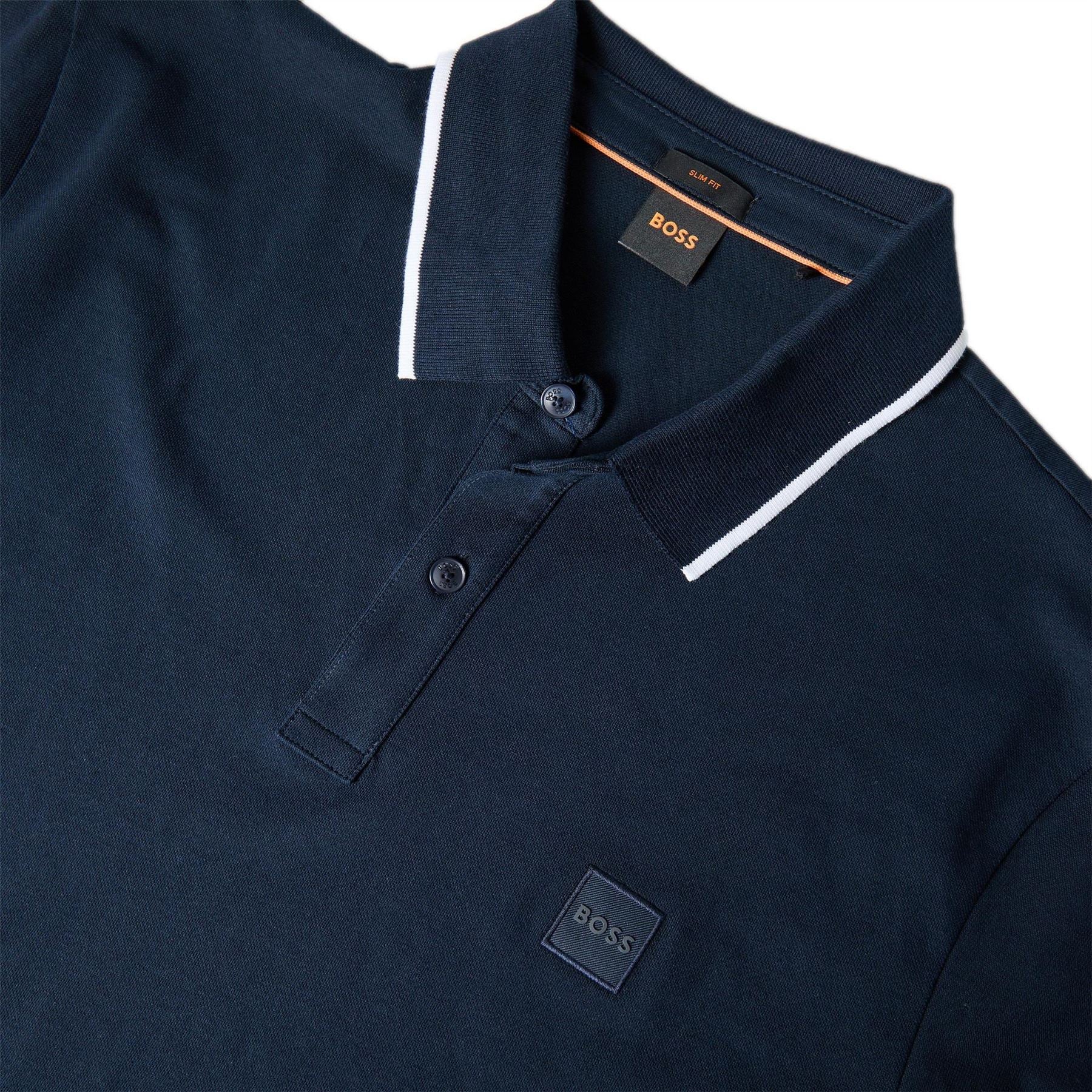 Boss Orange Pique Short Sleeve Polo Shirt With Logo Detail