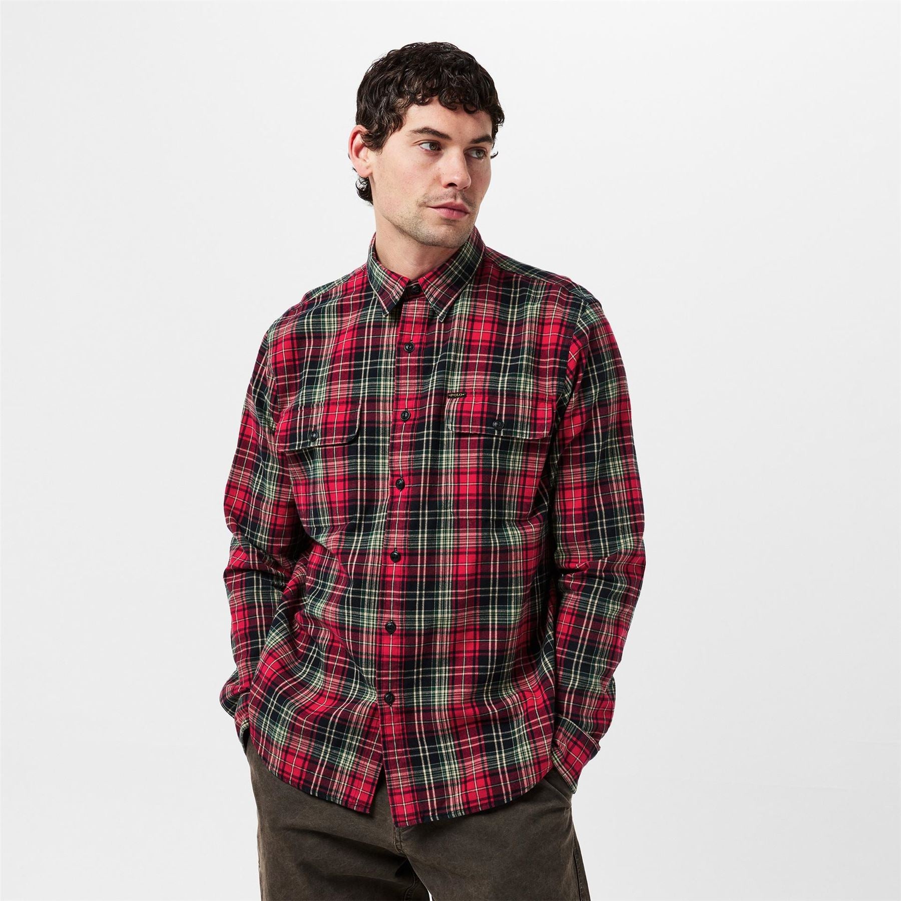 Polo Ralph Lauren Brushed Flannel Long Sleeve Button Down Shirt