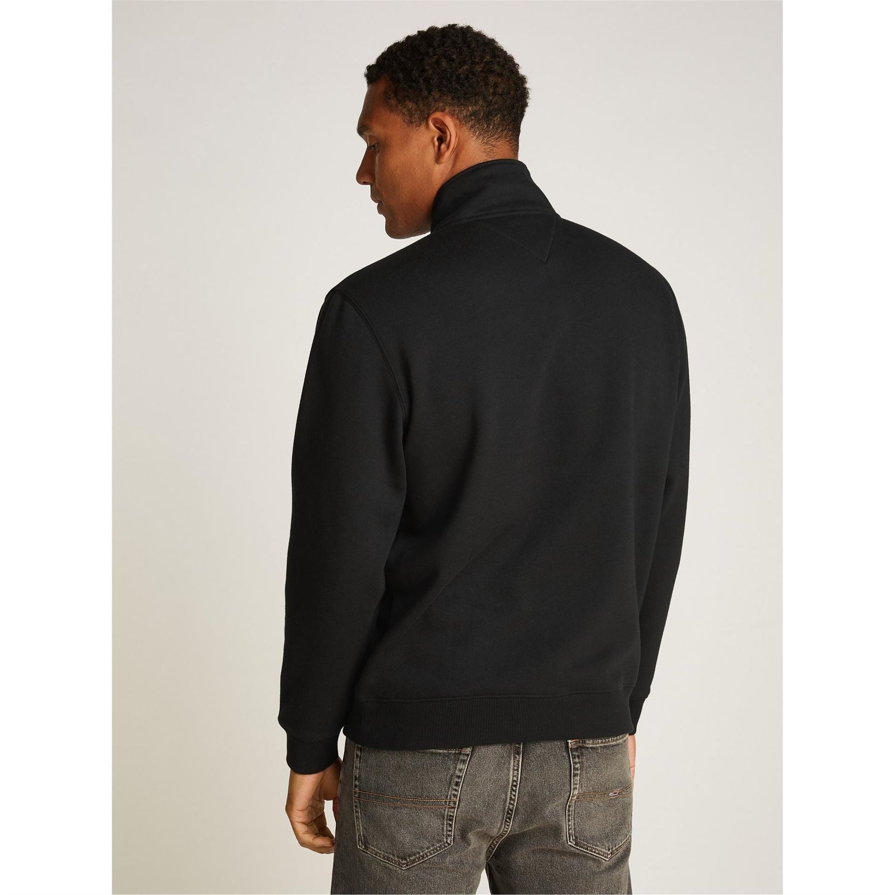 Tommy Jeans Flag Graphic Zip Neck Long Sleeve Sweatshirt