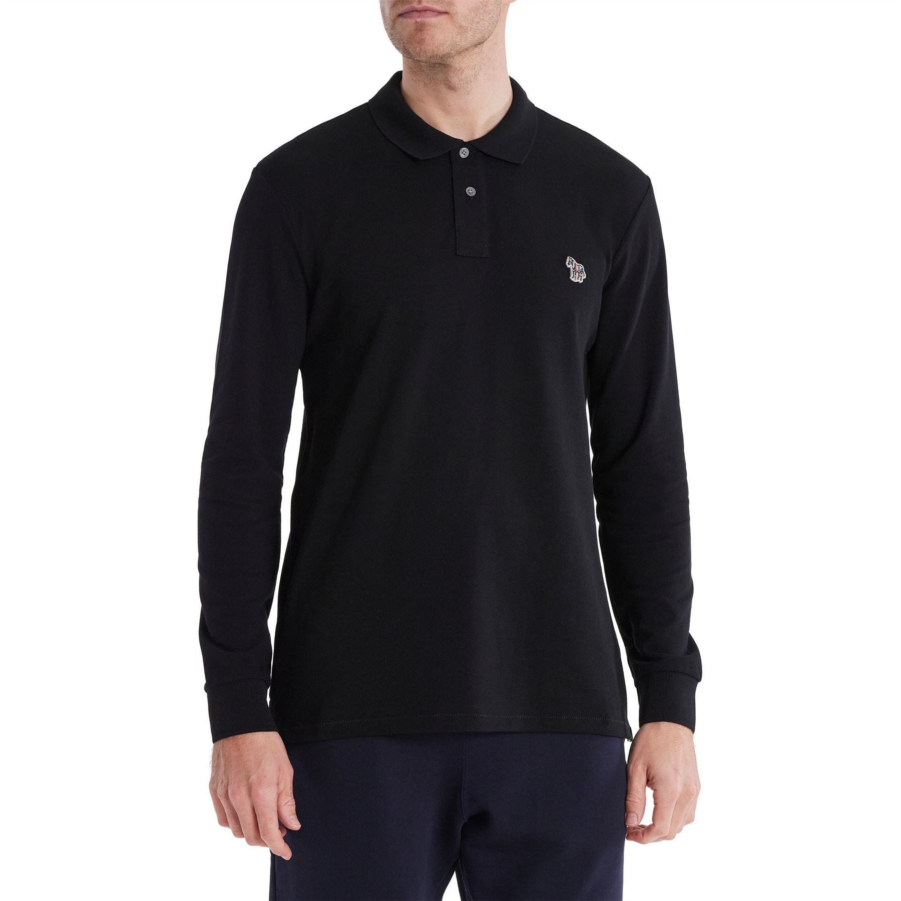 PS Paul Smith Long Sleeve Zebra Polo Shirt