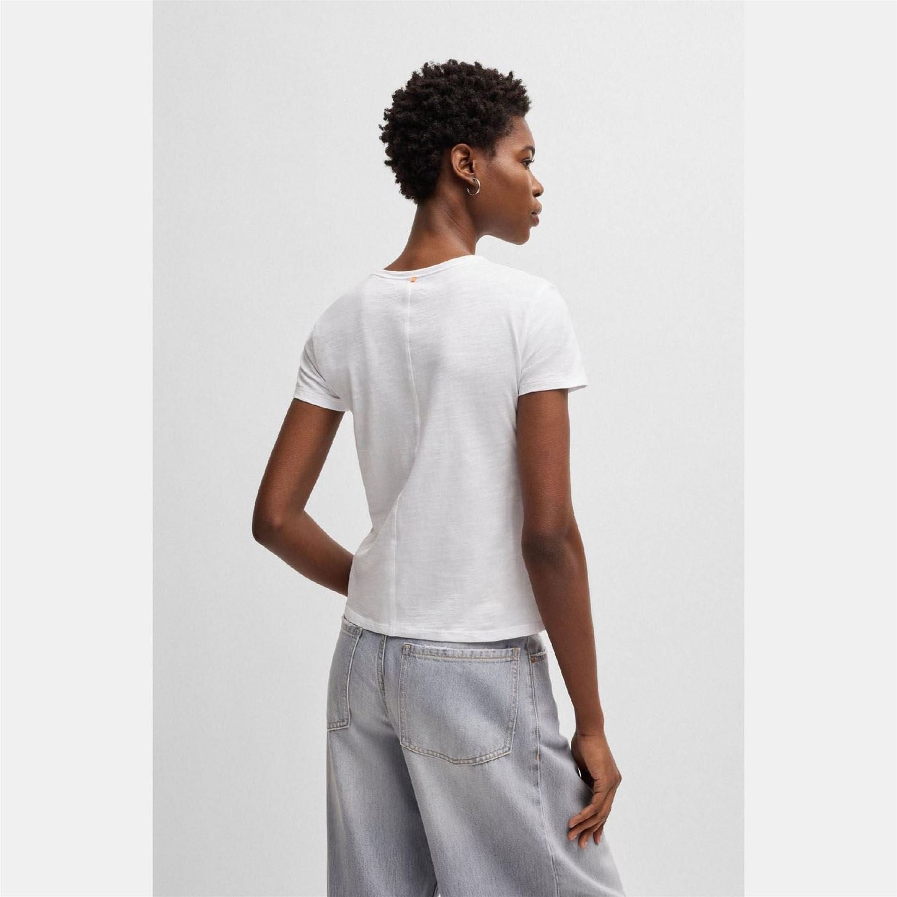 Boss Elsa Regular Fit T-Shirt In Slub Cotton