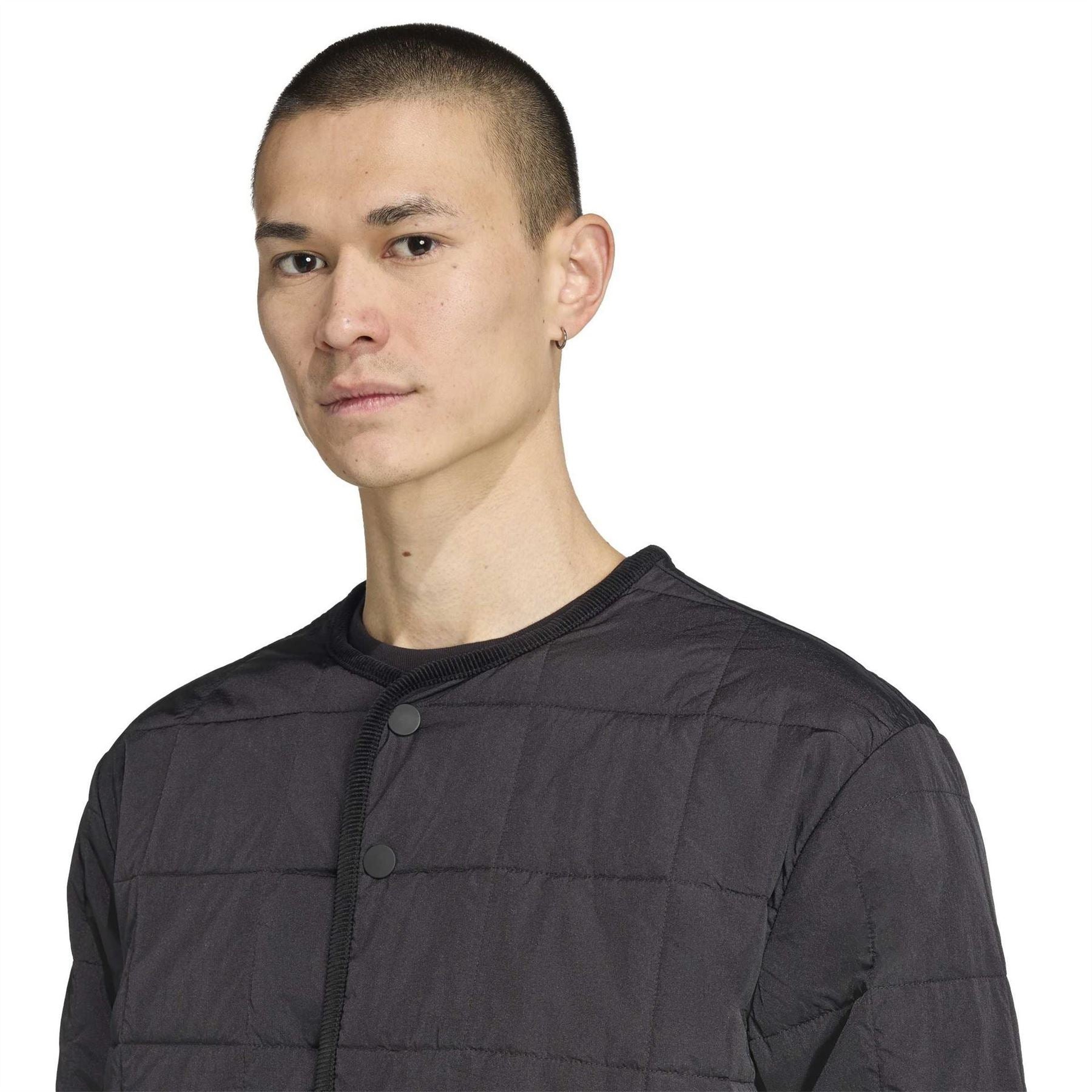 adidas Solid Patterned Snap Button Jacket