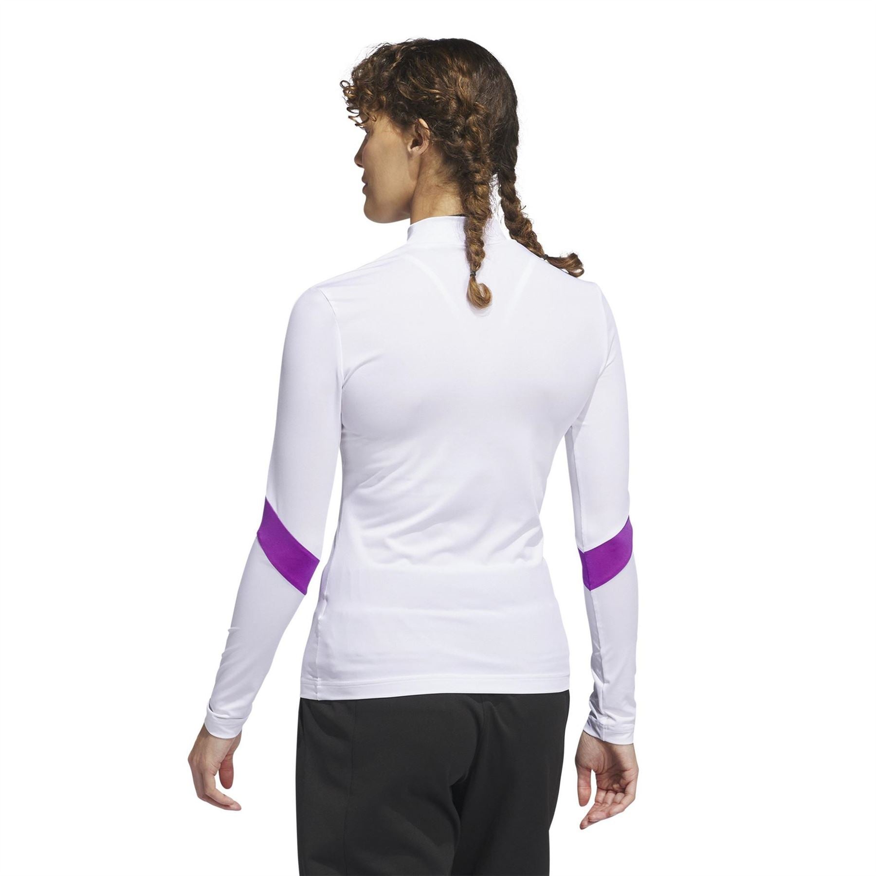 adidas Mock Neck Long Sleeve Slim Fit Jersey Top