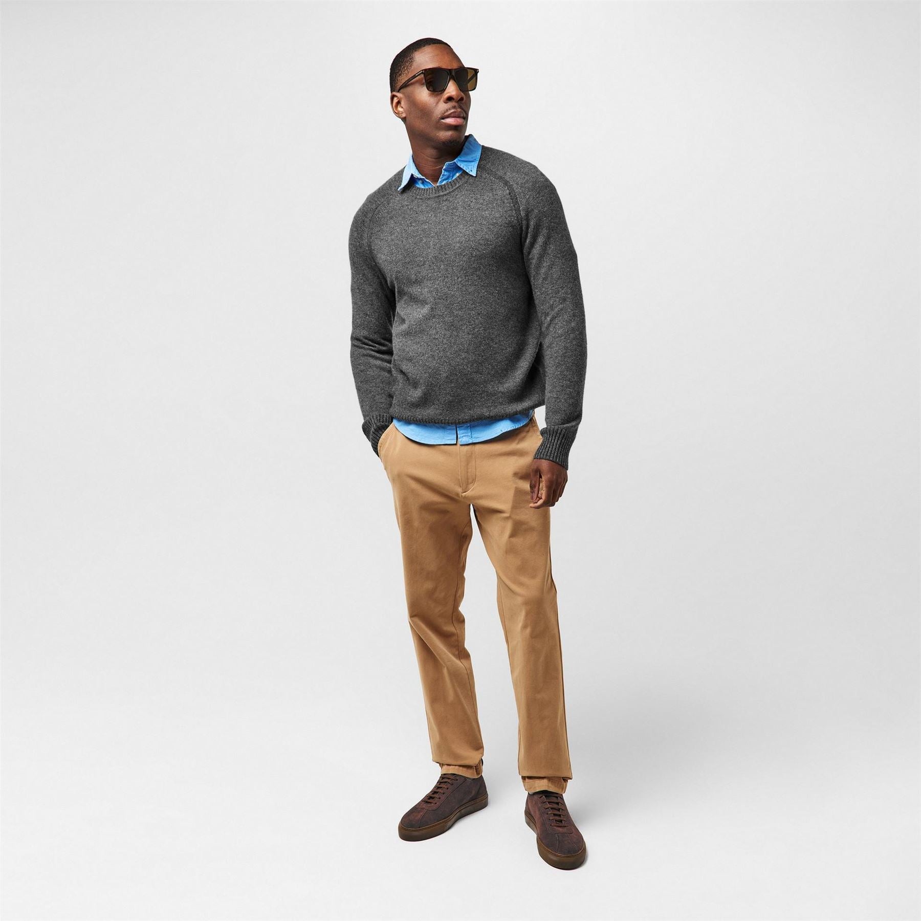 Boss Crew Neck Raglan Long Sleeve Sweater