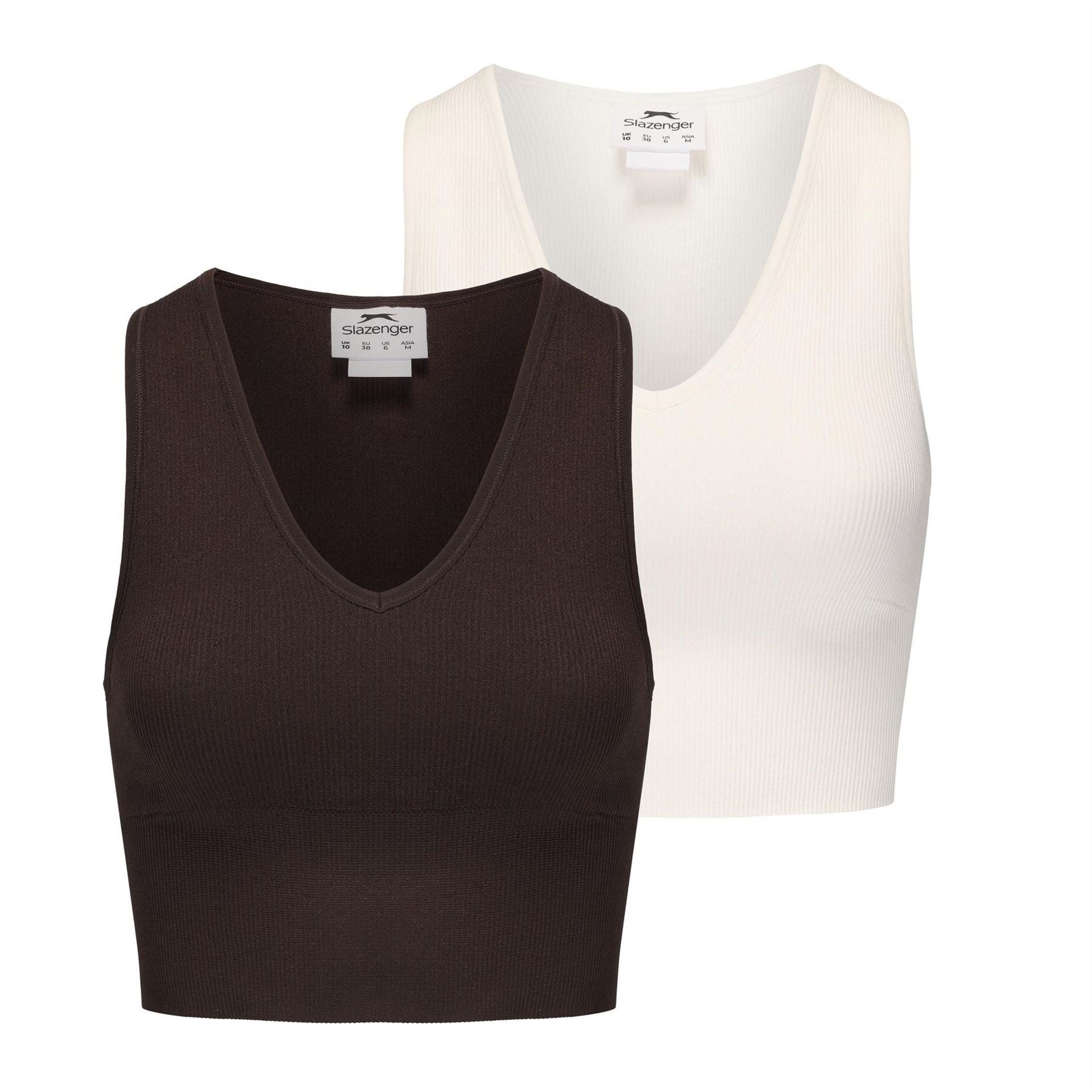 Slazenger 2 Pack Cropped Slim Fit V-Neck Tank
