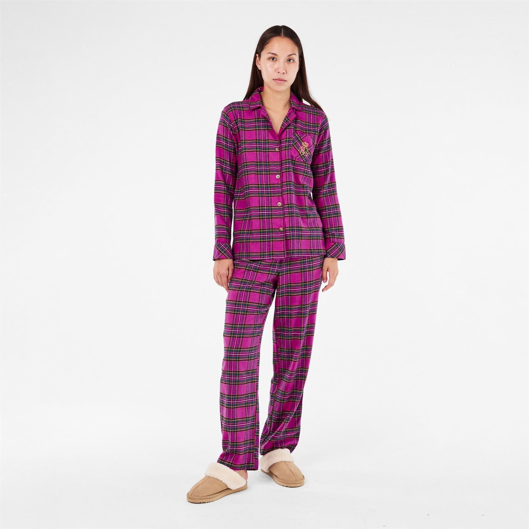 Lauren by Ralph Lauren Collared Neck Long Sleeve Pyjama Set