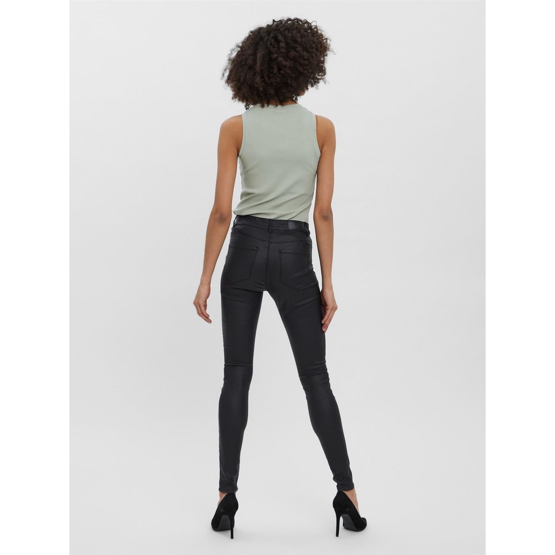 Vero Moda Tall Vmseven Smooth Coated Skinny Trousers