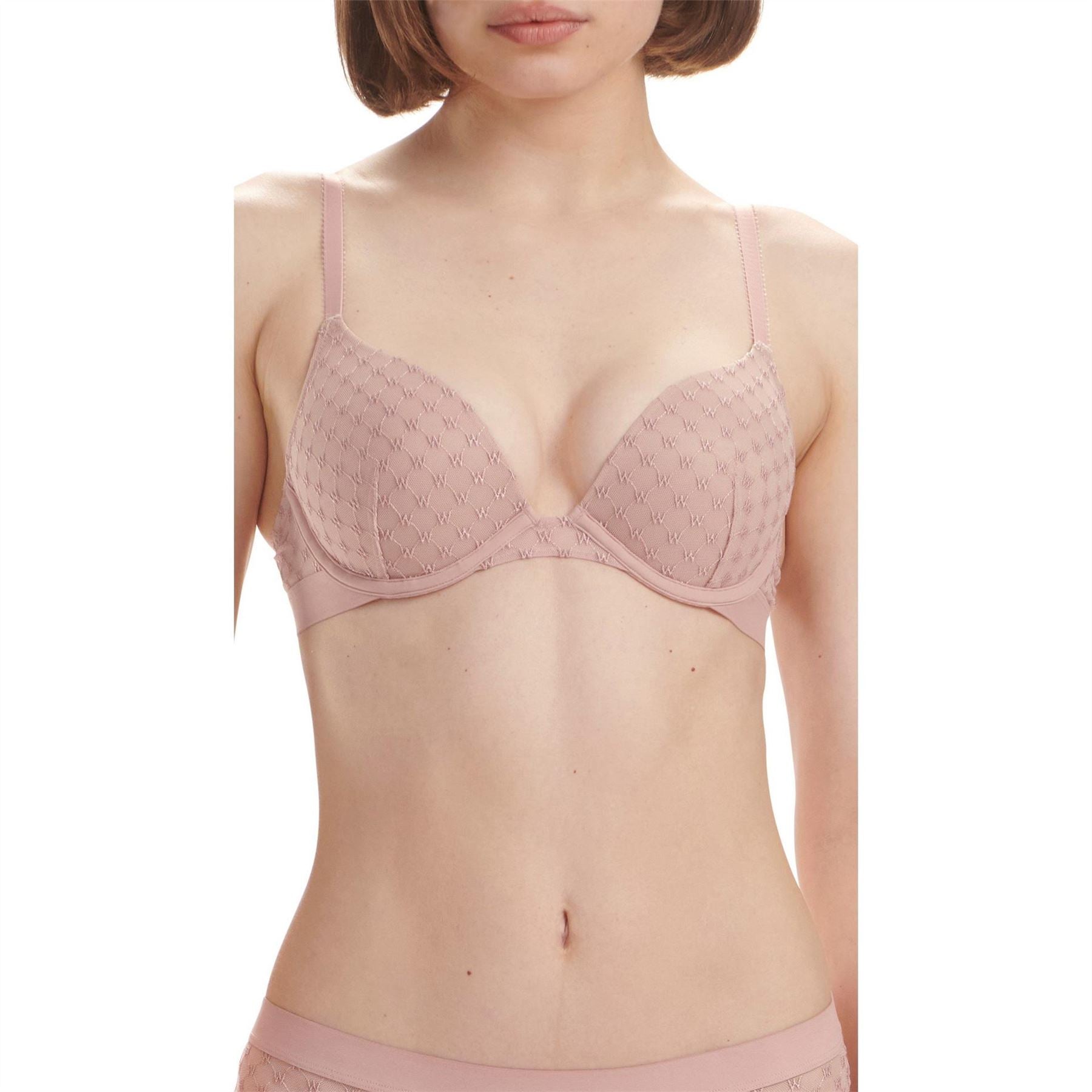 Wolford Sheer Logo Push Up Demi Bra