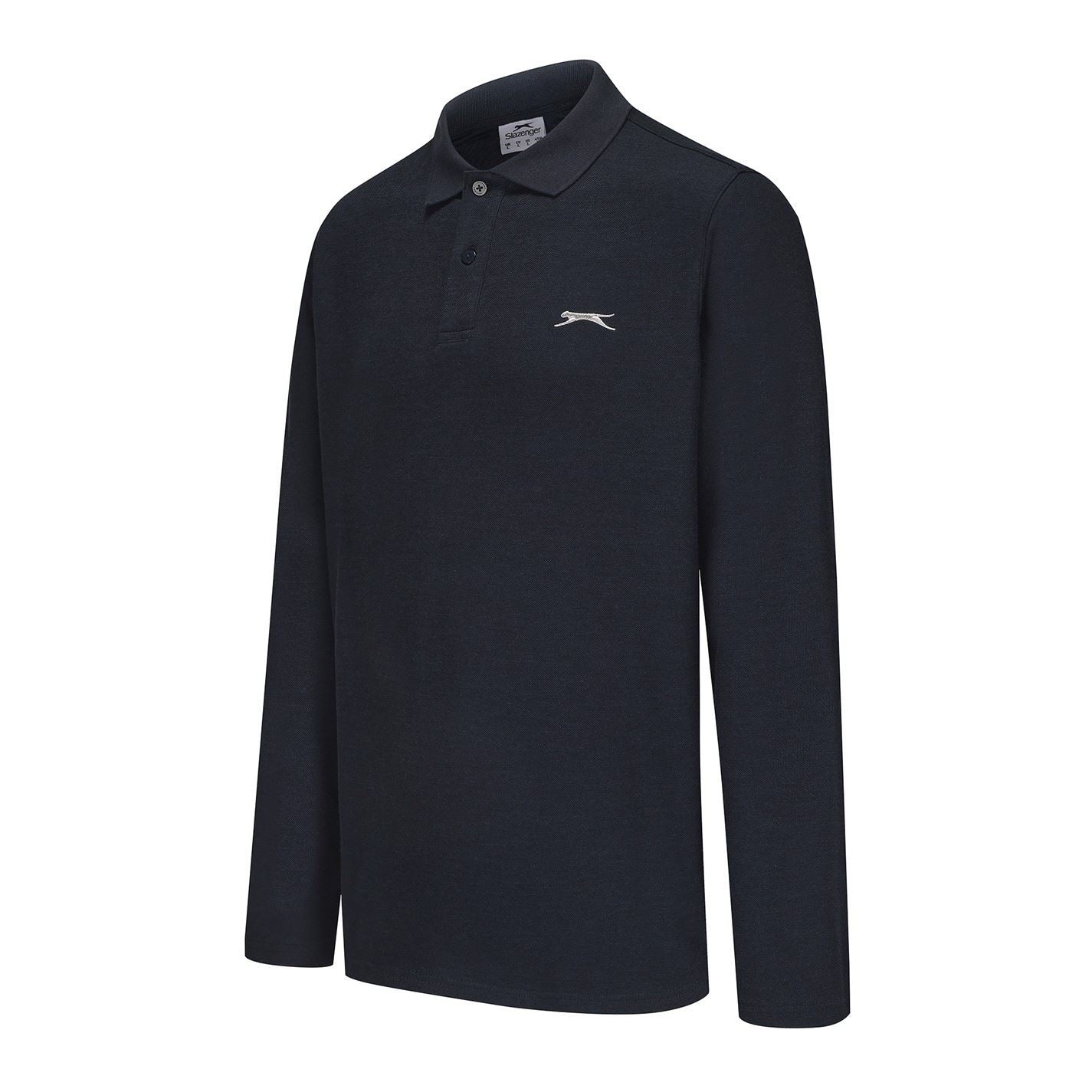 Slazenger Mens Long Sleeve Plain Polo