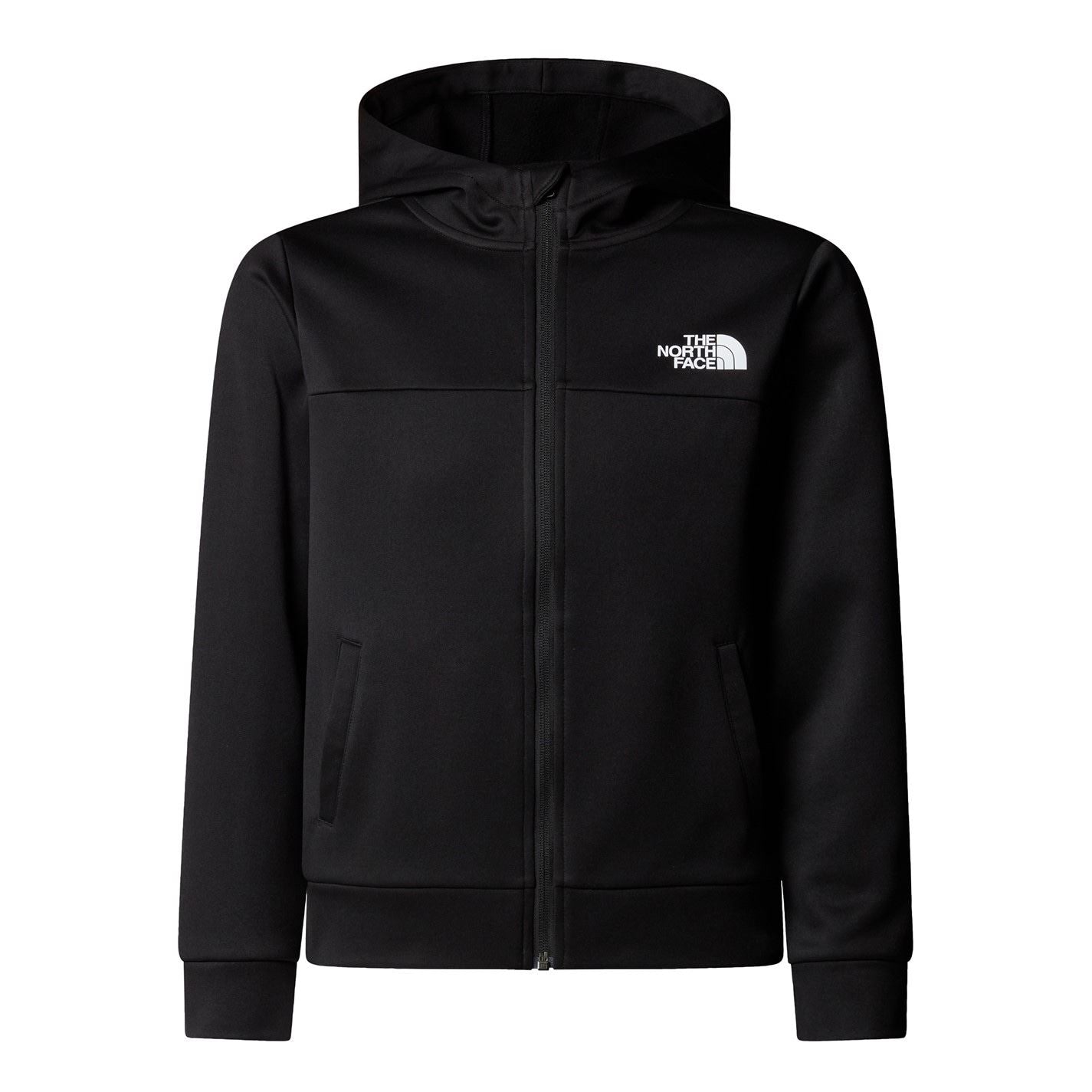 The North Face Reaxion Solid Patterned Hooded Ribbed Cuff Fleece Jacket