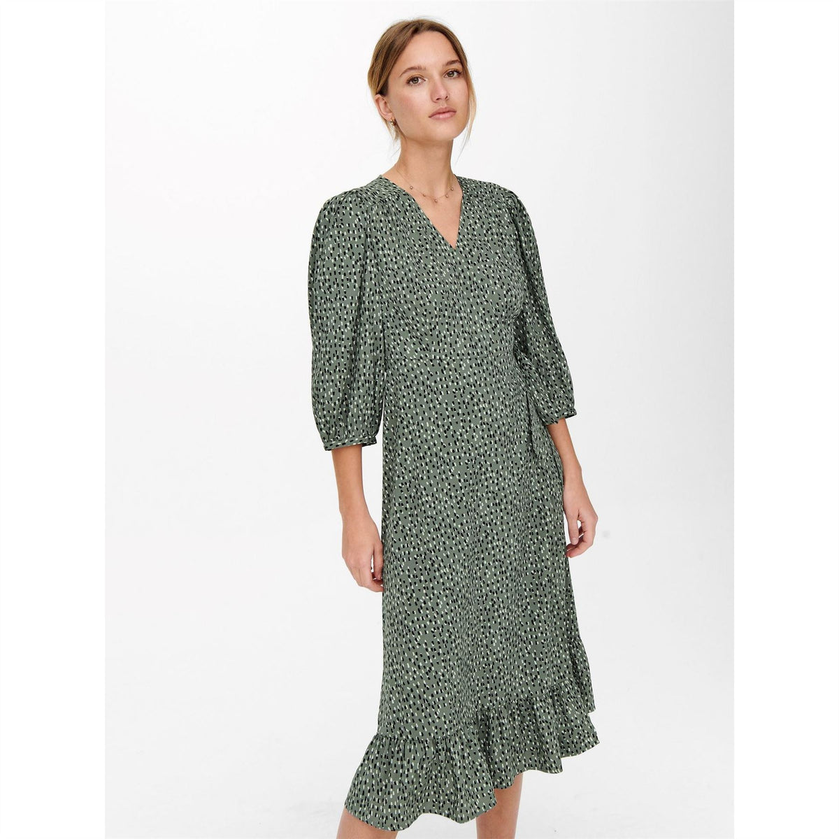 Only Olivia V-Neck Midi Wrap Dress