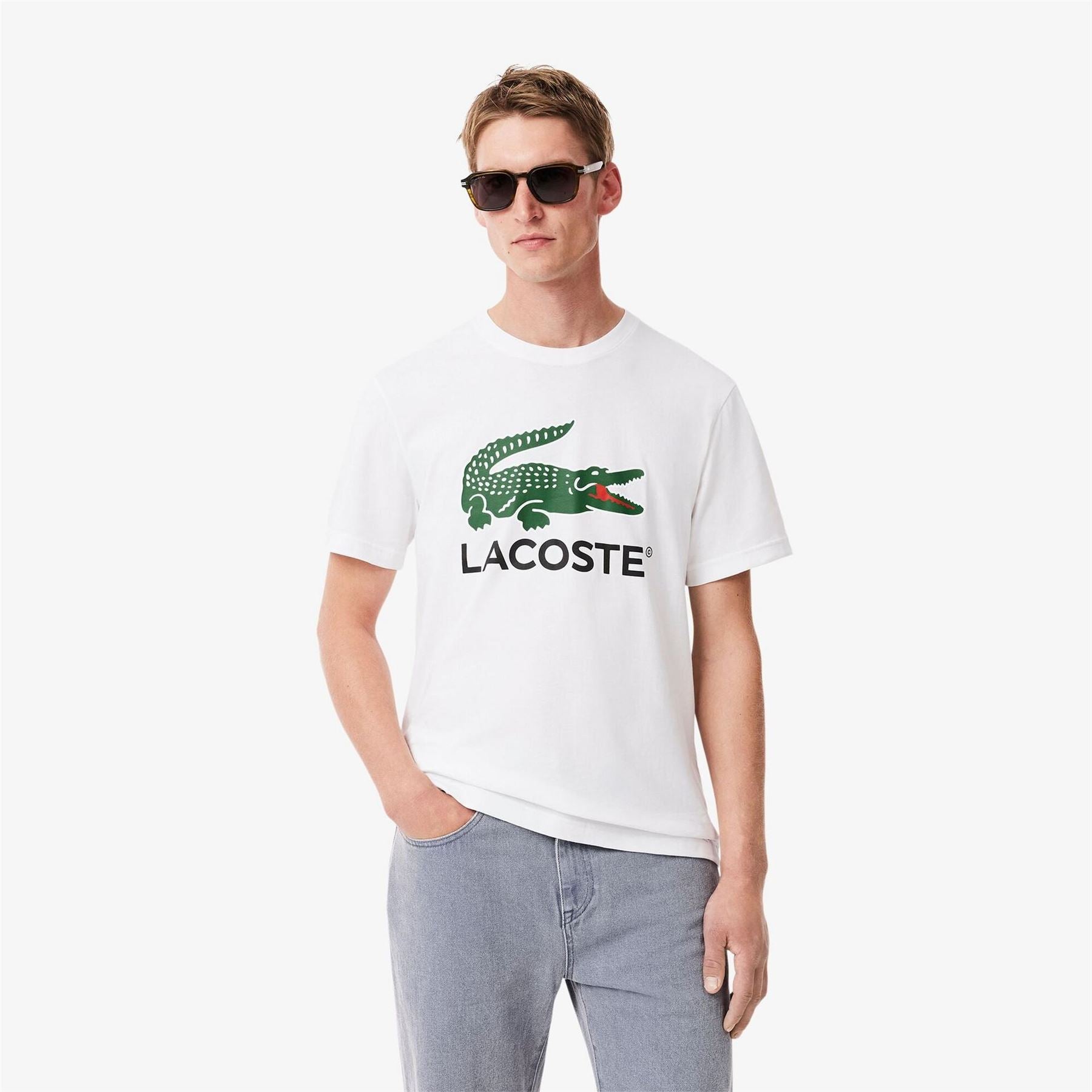 Lacoste Crocodile Print Regular Fit Crew Neck T-Shirt