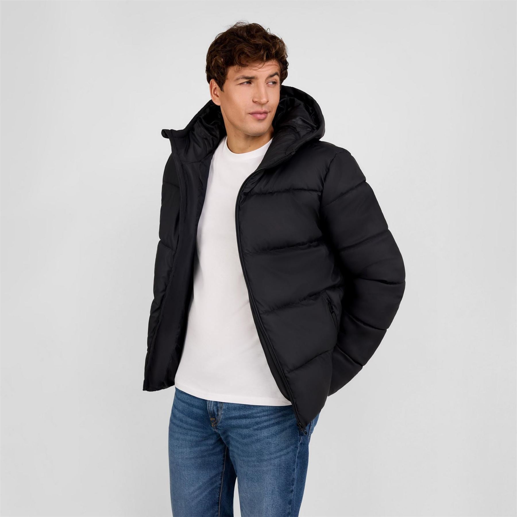 Minoti Men Pu Jacket Zip Pockets Black