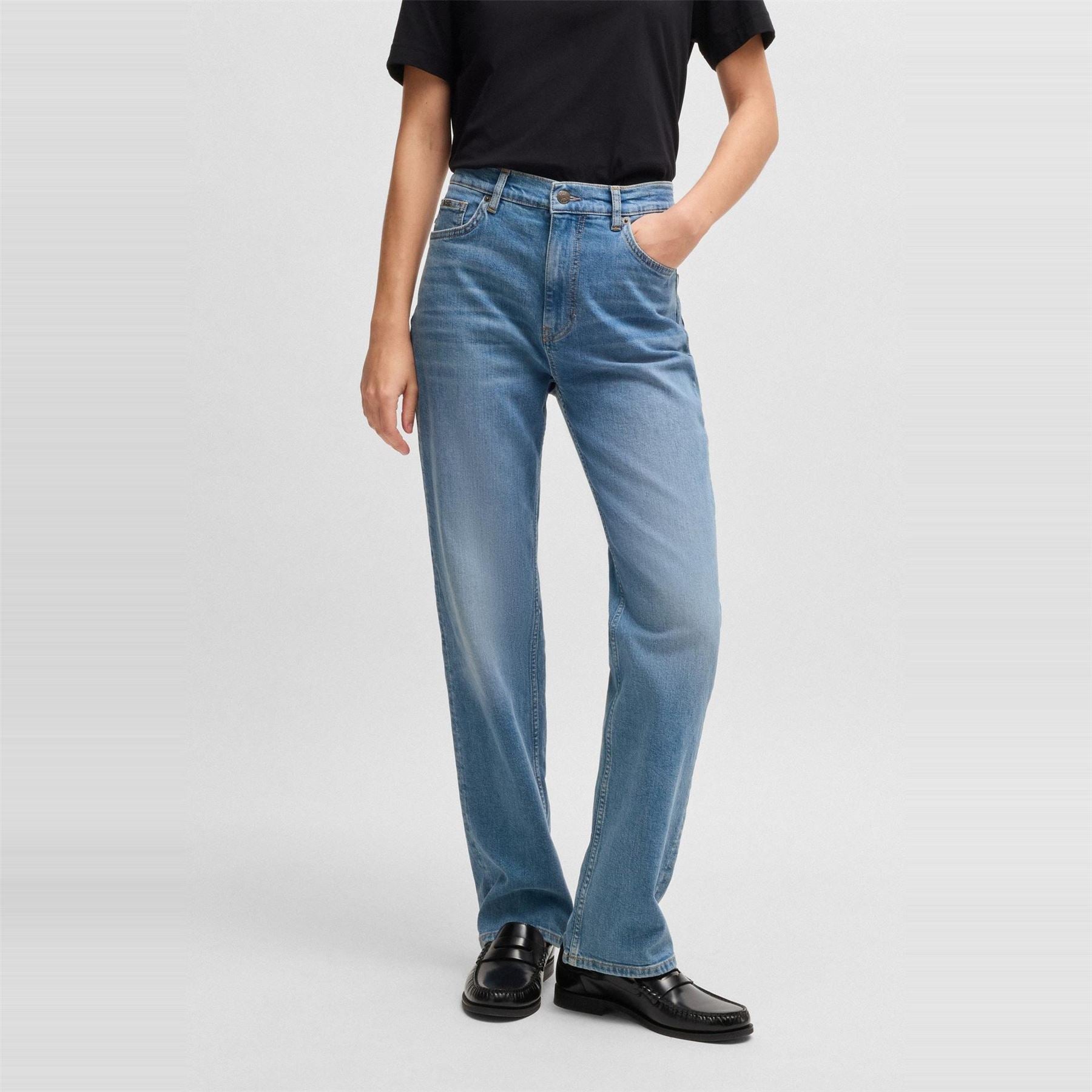 Boss Ada Straight High Rise Slim Fit Jeans