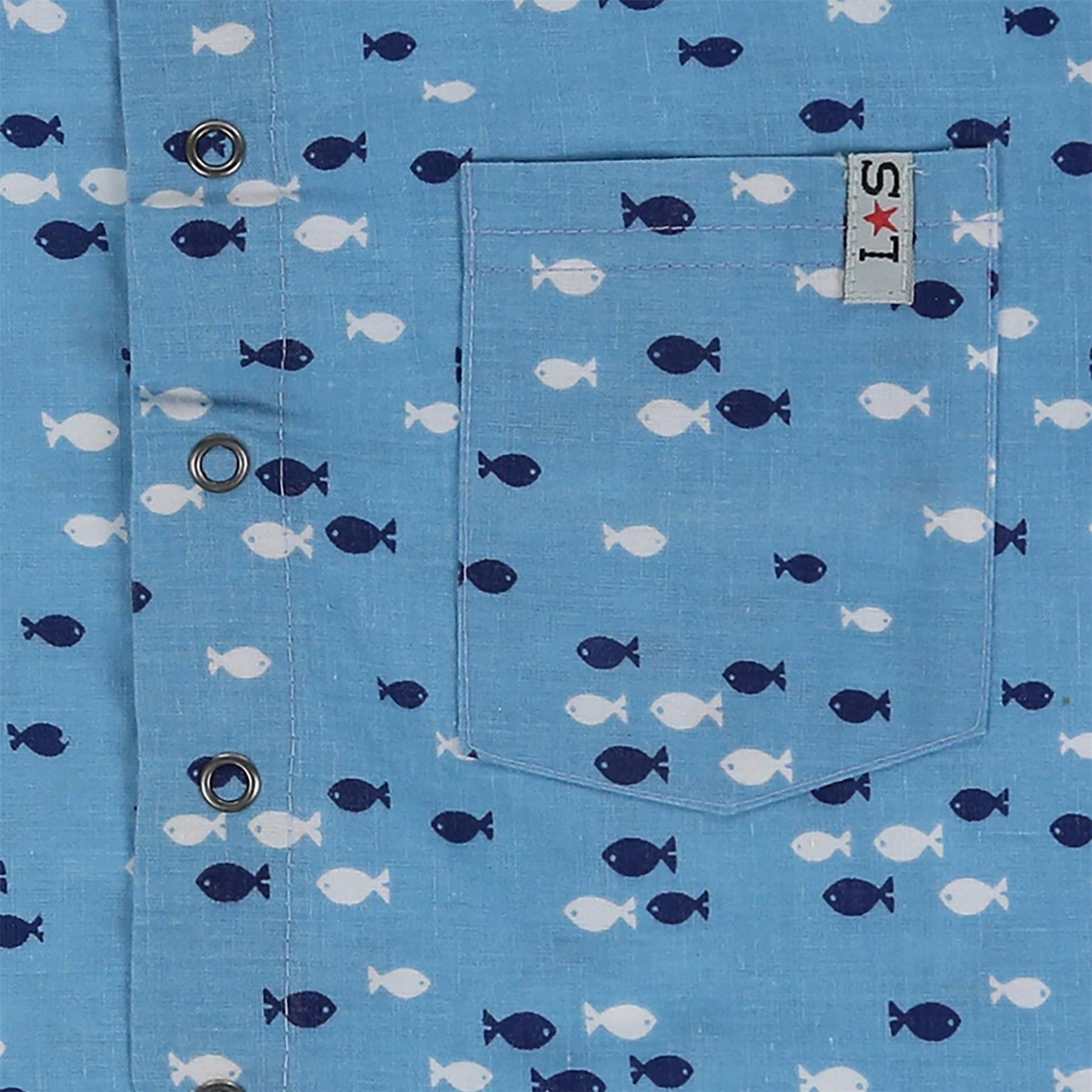 Lilly and Sid Fish Print Short Sleeve Shirt