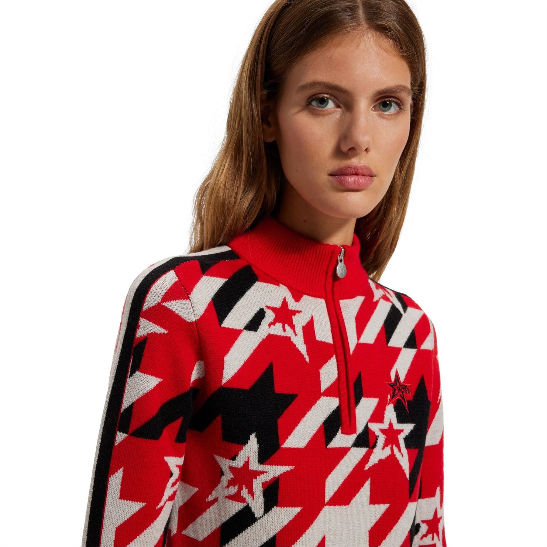 Boss Zip Neck Long Sleeve Regular Fit Sweater
